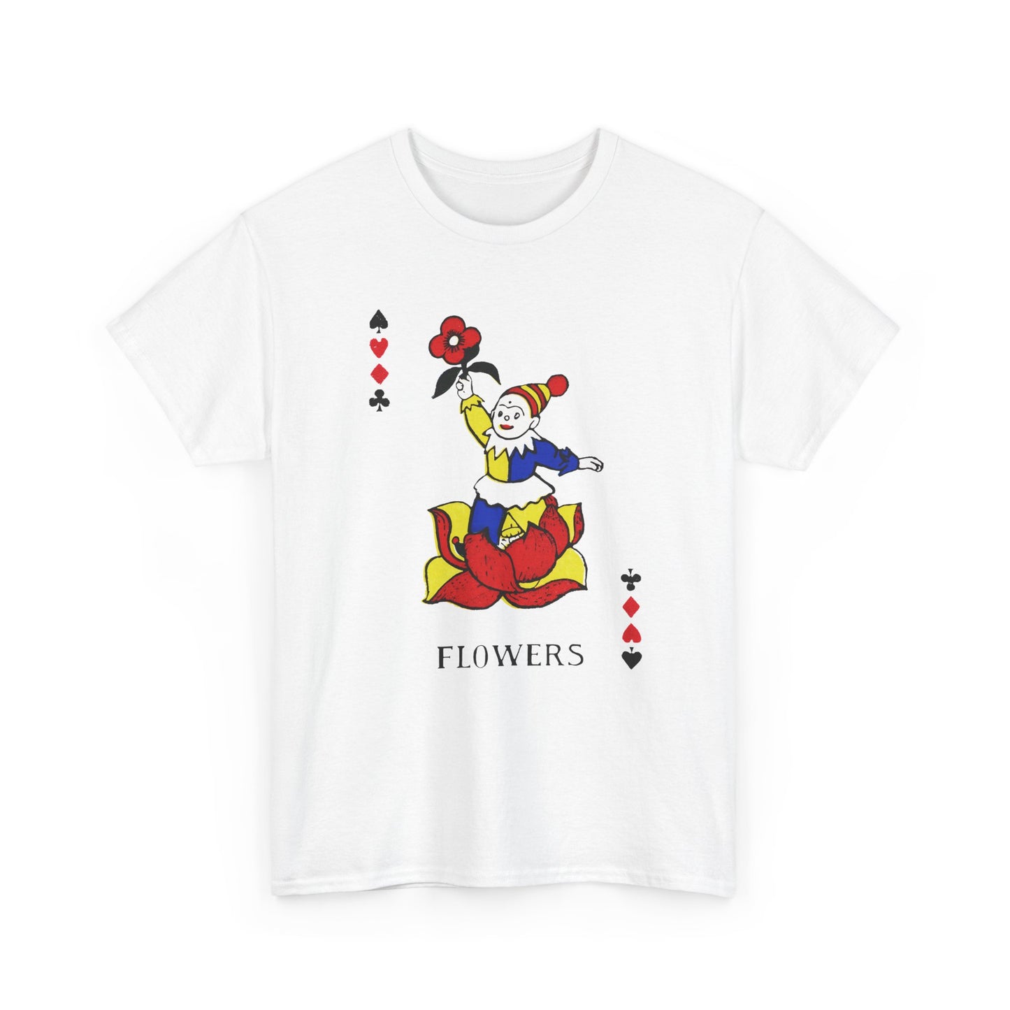 vintage children playing cards flowers reproduction tshirt