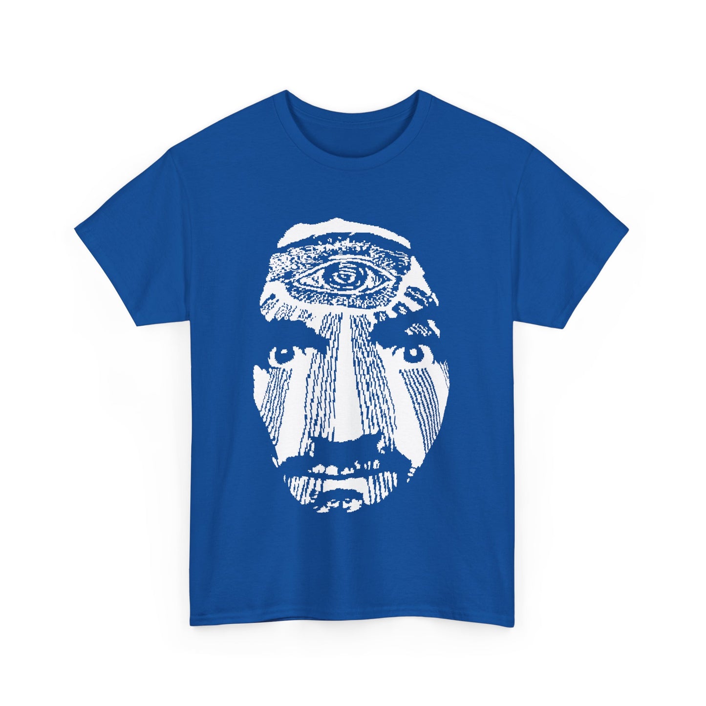 vintage charles manson knit pattern reproduction stretched warped graphic tshirt