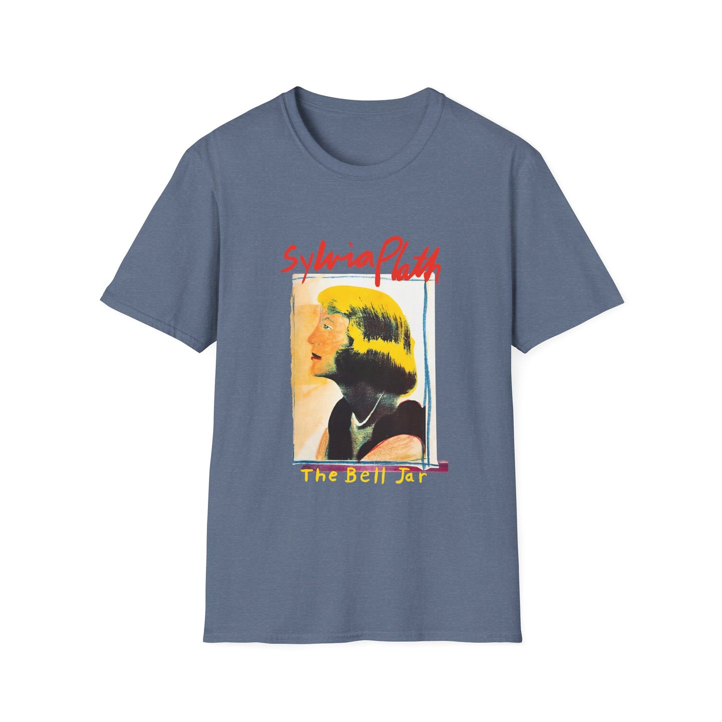 1963 book by sylvia plath "the bell jar" book cover tshirt