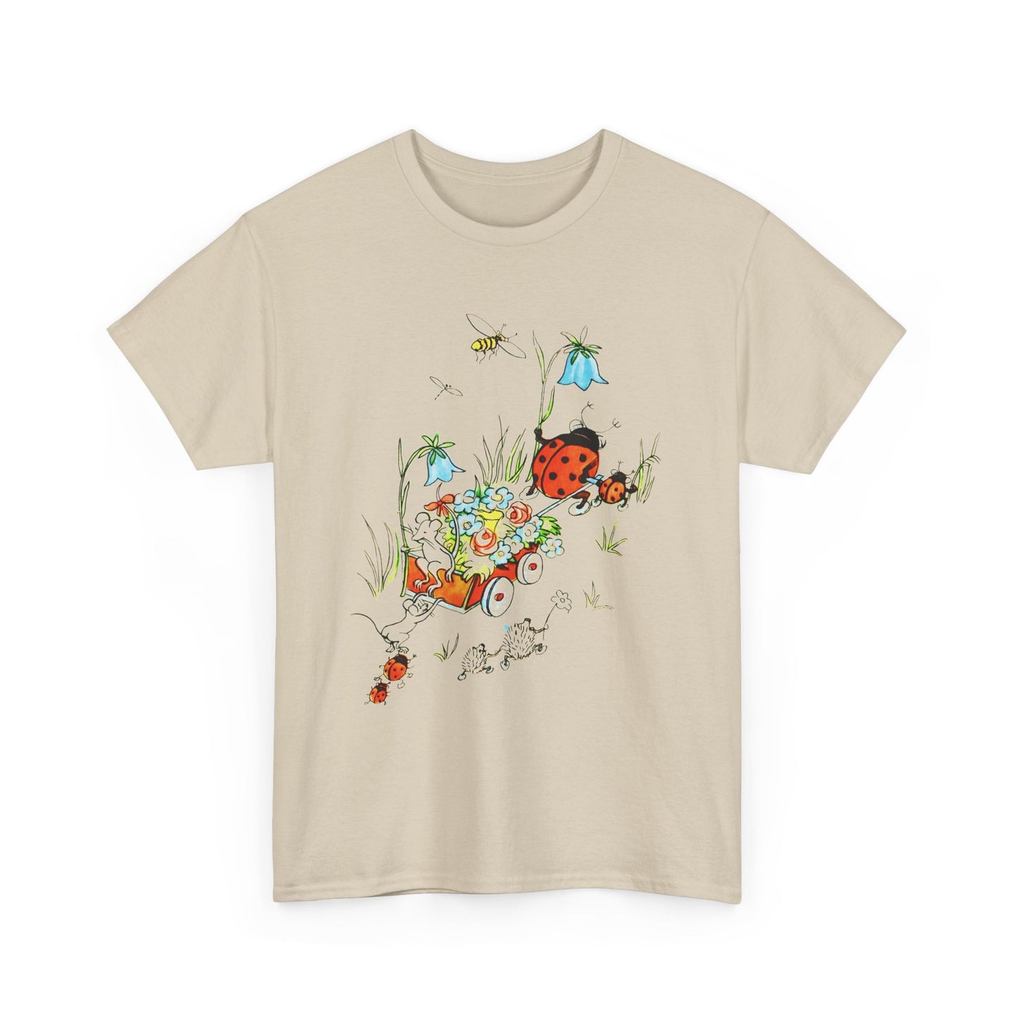 vintage postcard mouse and lady buggy reproduction tshirt