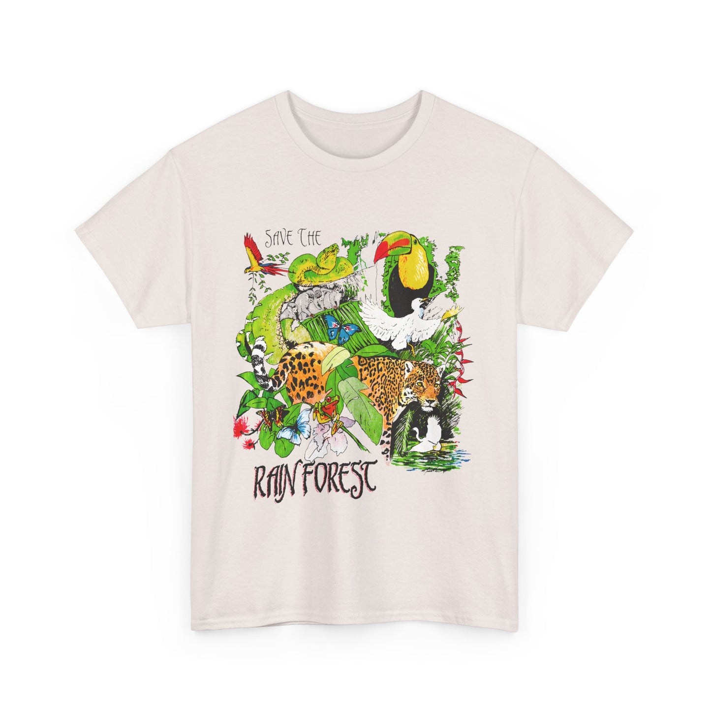 1993 vintage save the rainforest reproduction tshirt