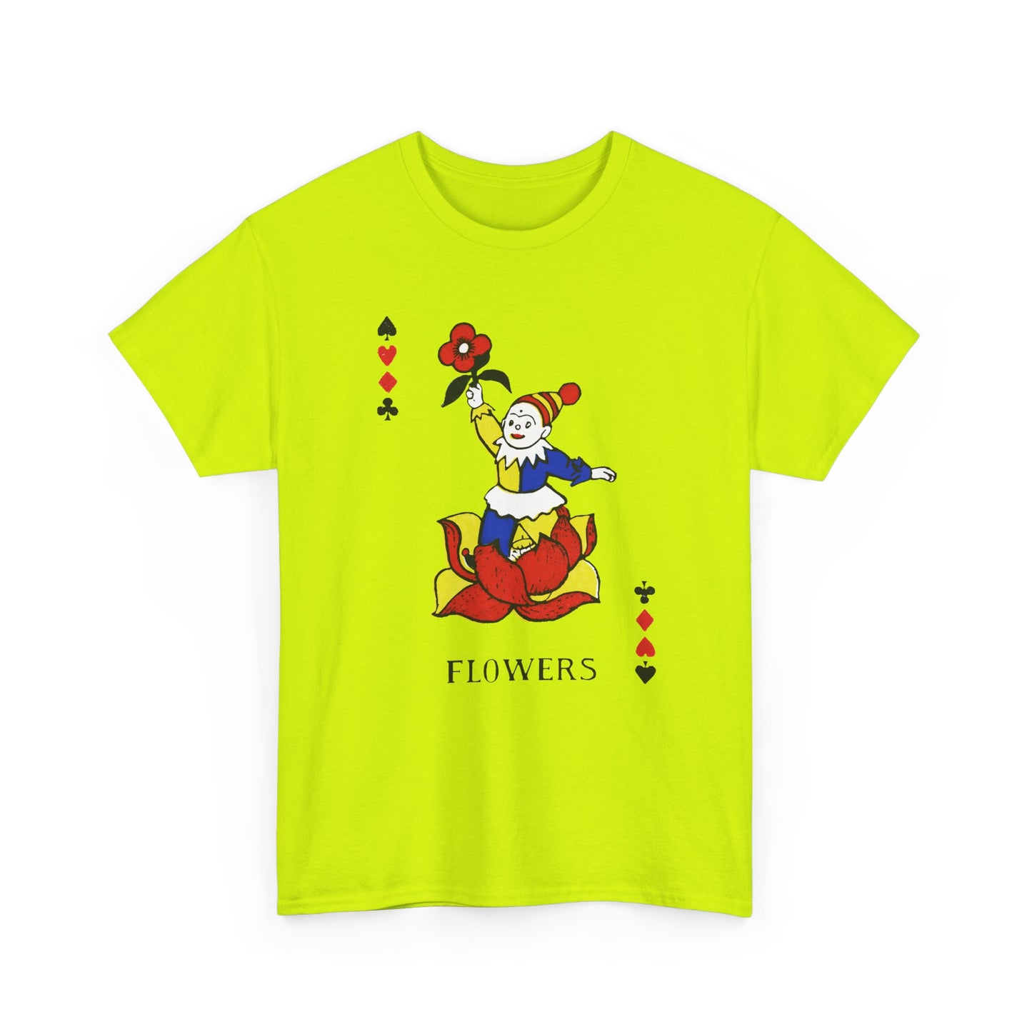 vintage children playing cards flowers reproduction tshirt