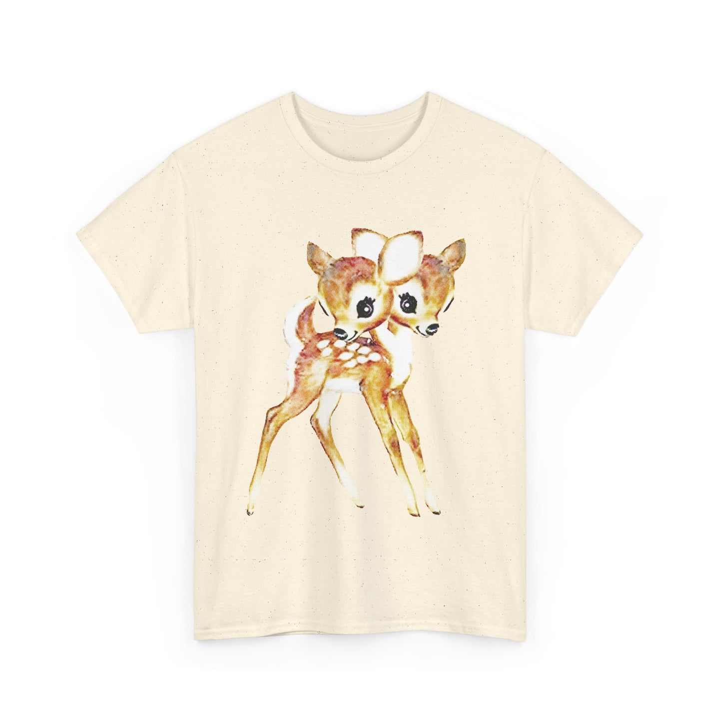 vintage cute baby deer double headed tshirt