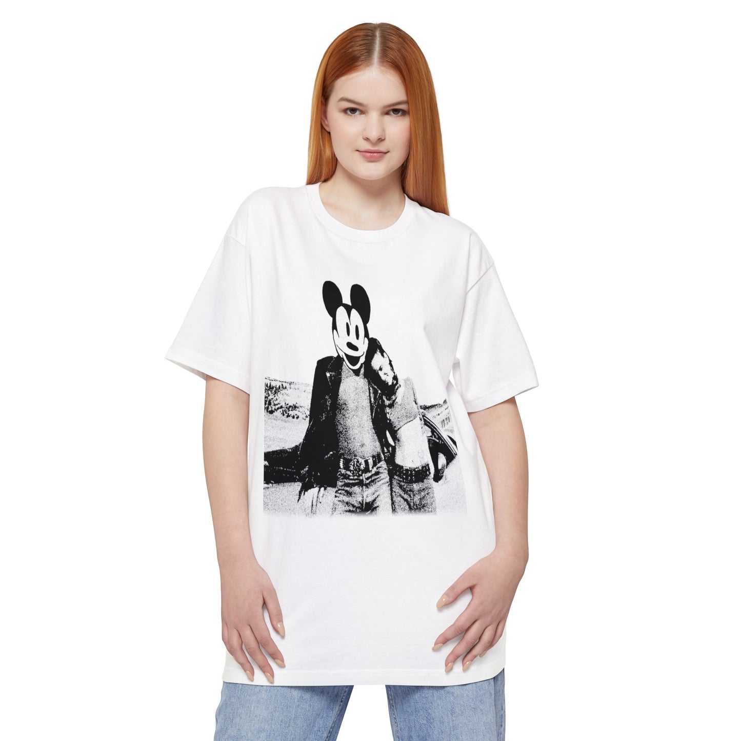 oversized steamboat mickey and mallory knox natural born killers parody unisex tall beefy tshirt
