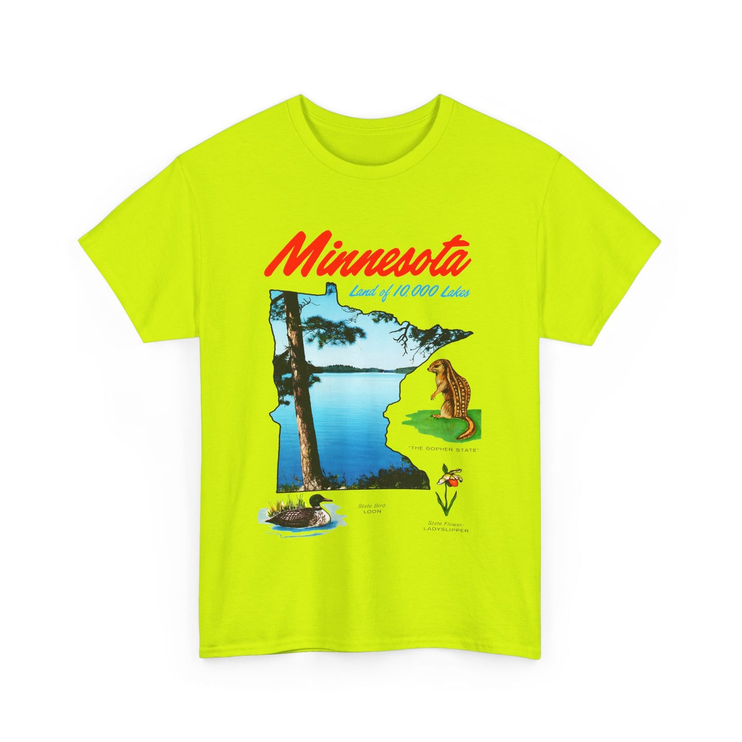 vintage postcard minnesota land of 10 000 lakes reproduction tshirt