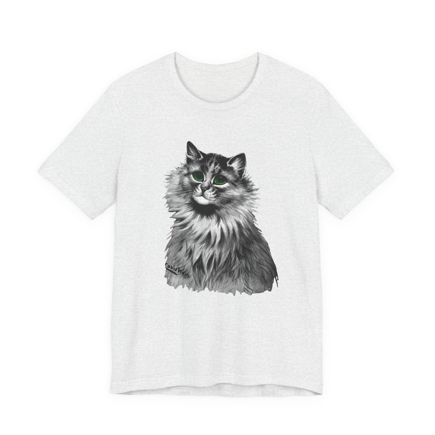louis wain anthropomorphised cat painting green eyes tshirt