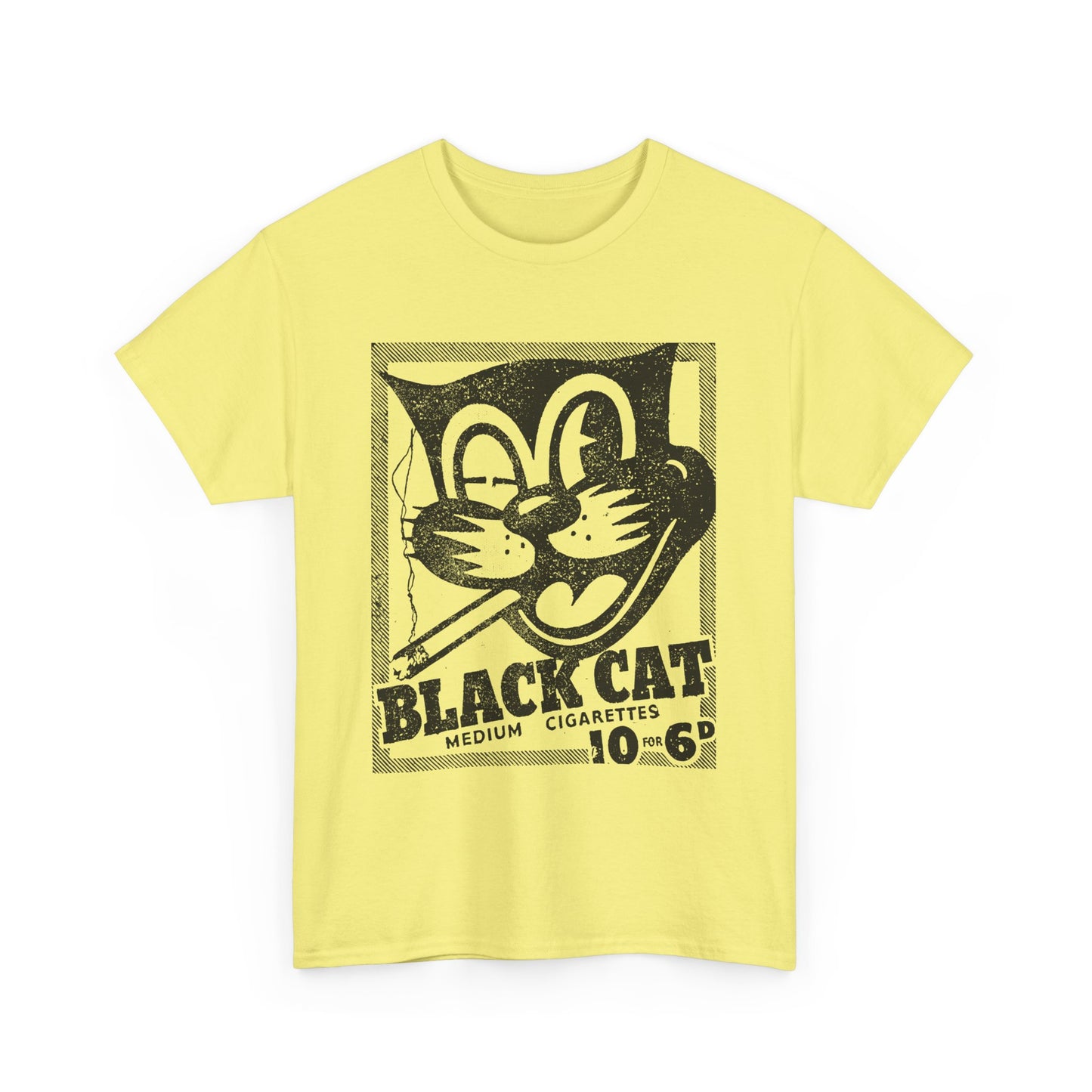 vintage black cat cigarettes advert reproduction stretched graphic tshirt