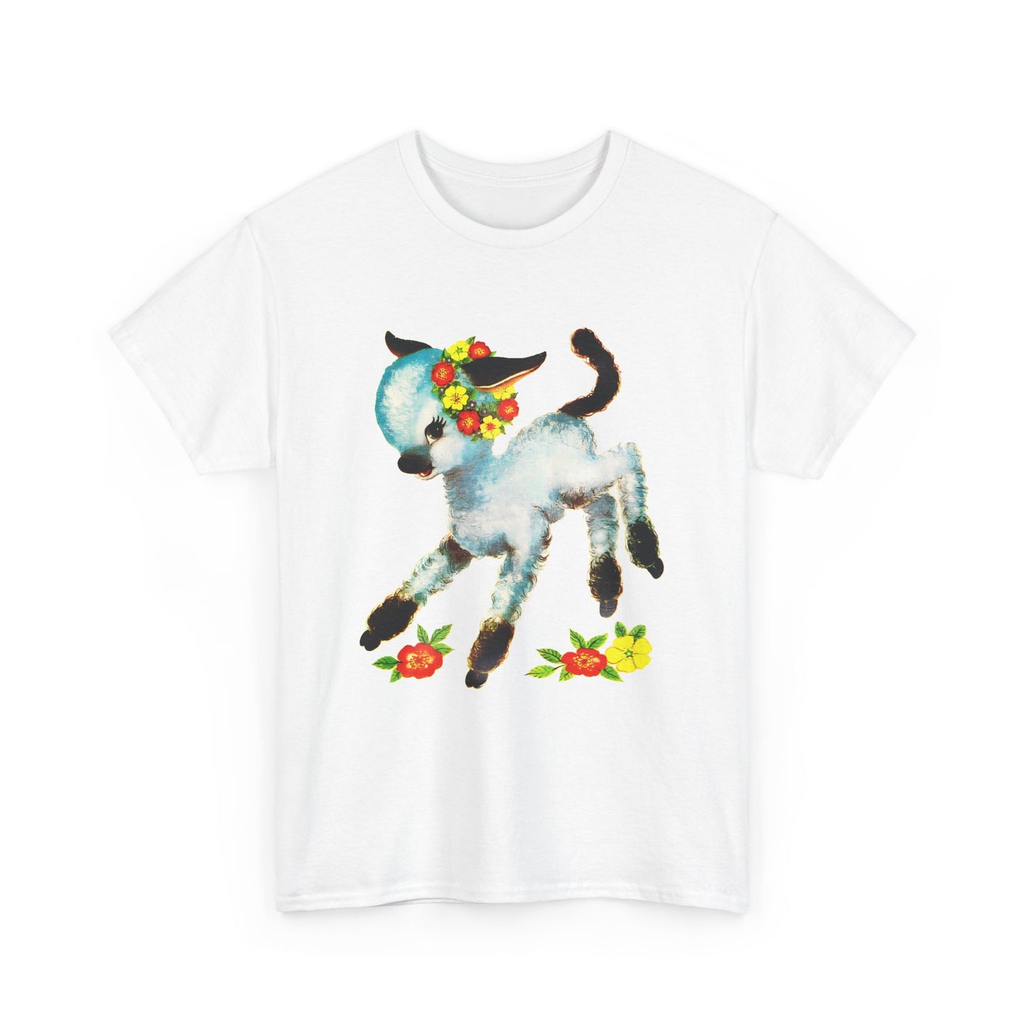 vintage cute baby sheep reproduction tshirt