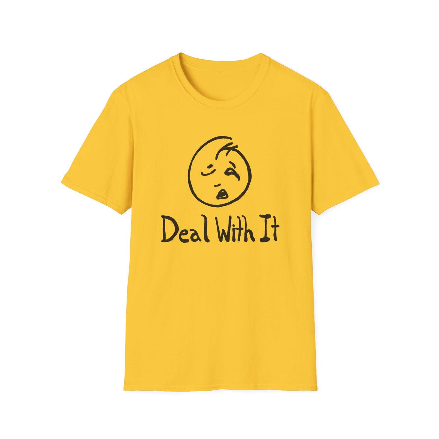 deal with it weird sad guy tshirt