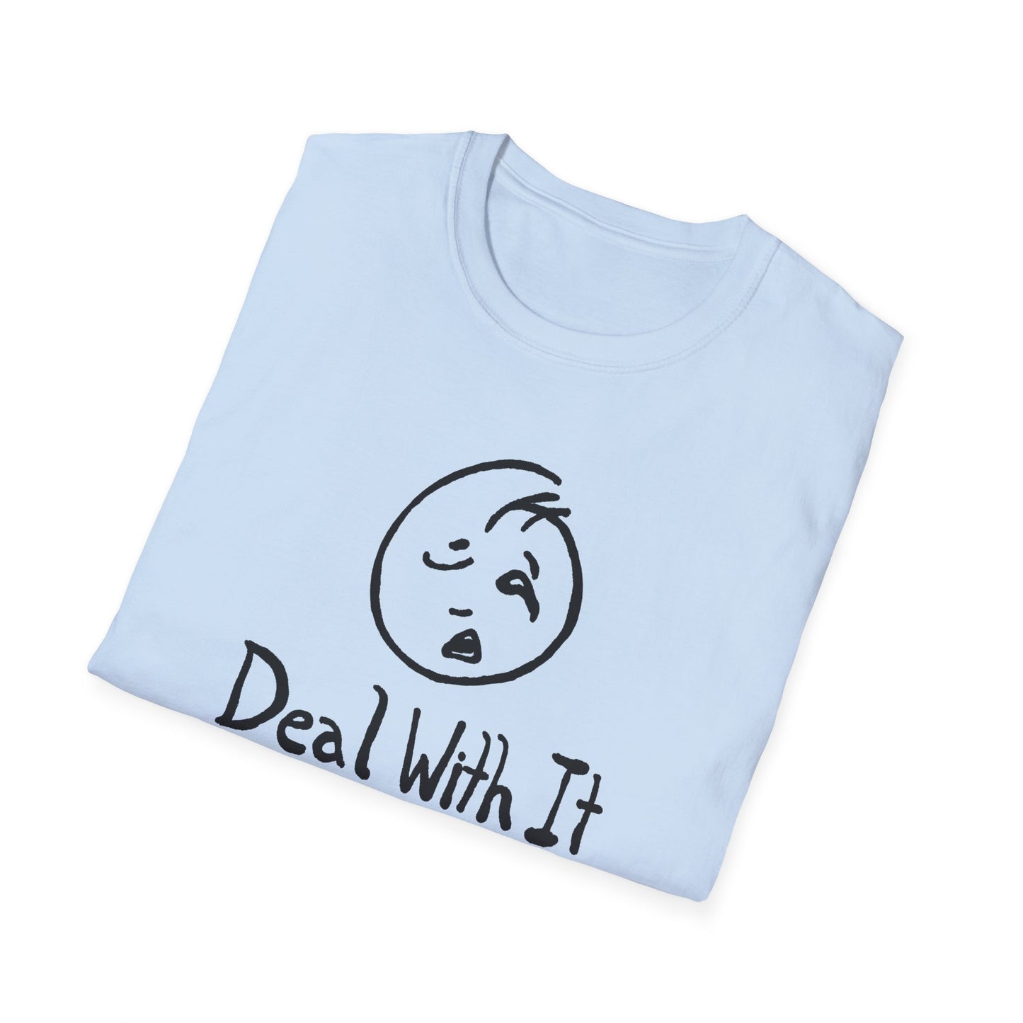 deal with it weird sad guy tshirt