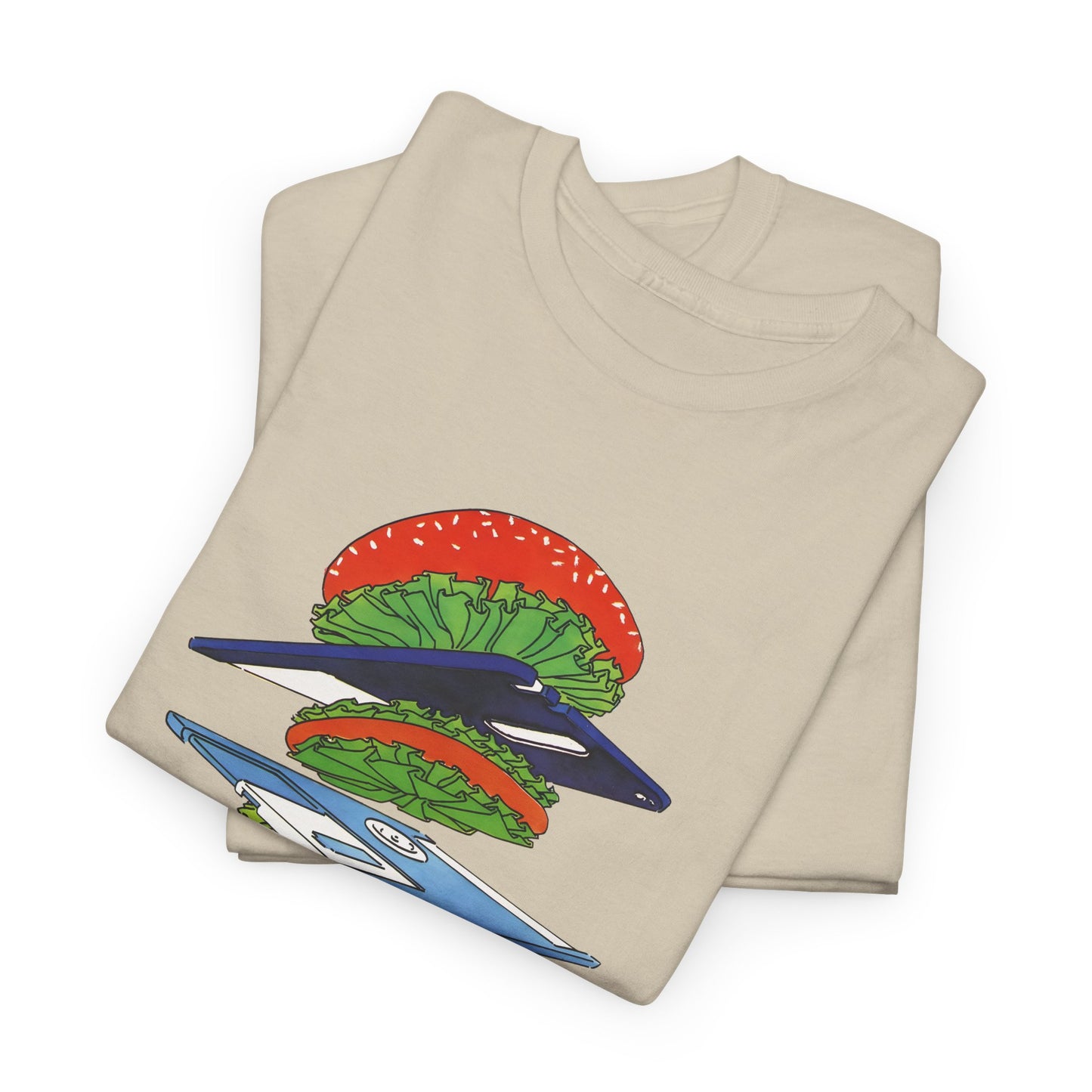 1989 uncredited art from micro mag floppy disc burger tshirt