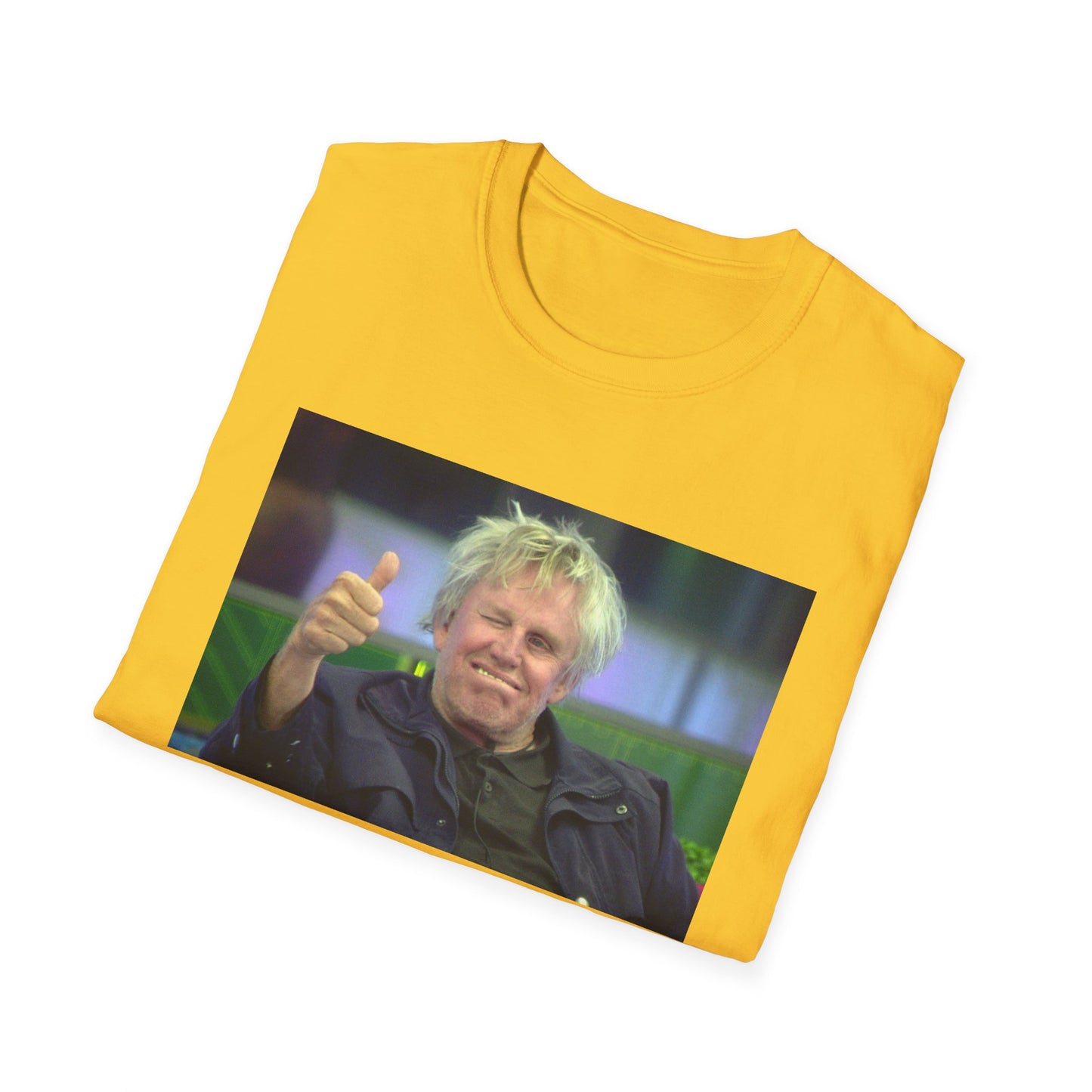 gary busey thumbs up tshirt
