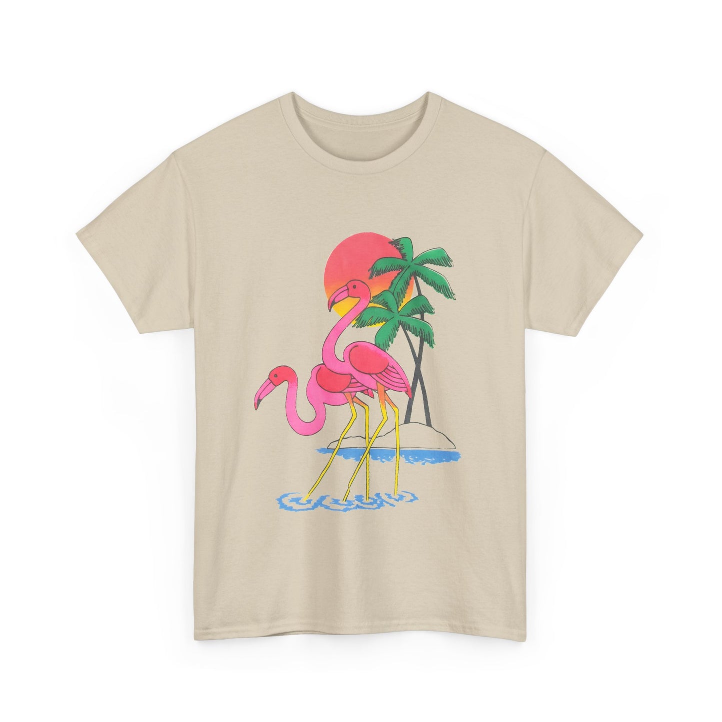 1980s vintage two flamingos reproduction tshirt
