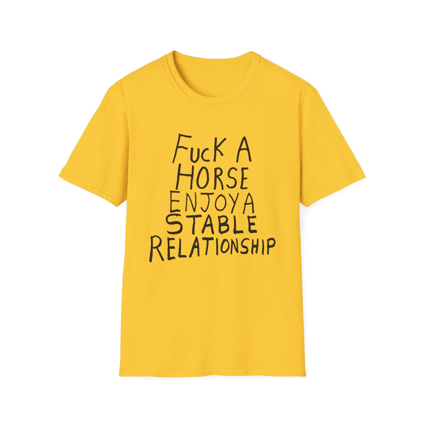 fuck a horse enjoy a stable relationship hand drawn tshirt