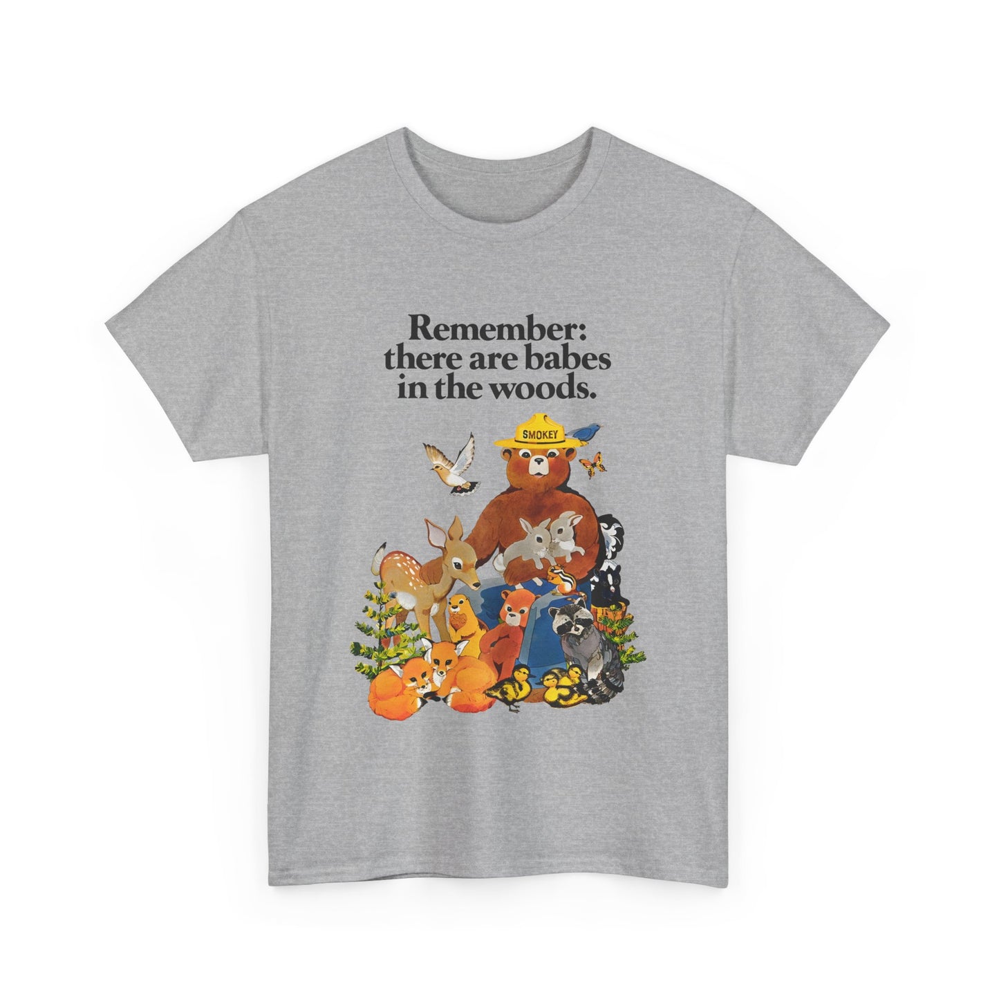 vintage smokey the bear babes in the woods reproduction tshirt