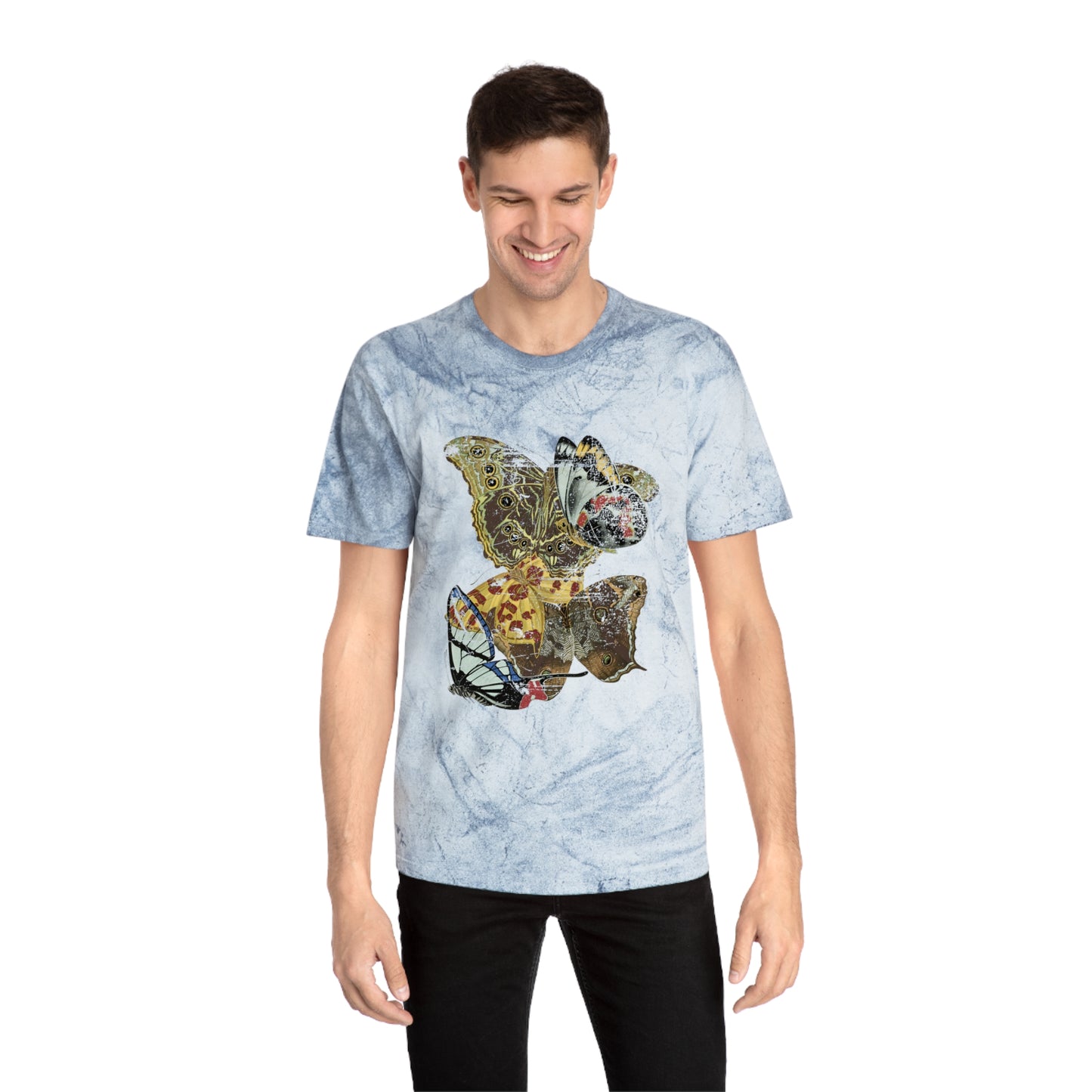 1925 papillons butterfly illustration by emile allain seguy faded graphic color blast tshirt