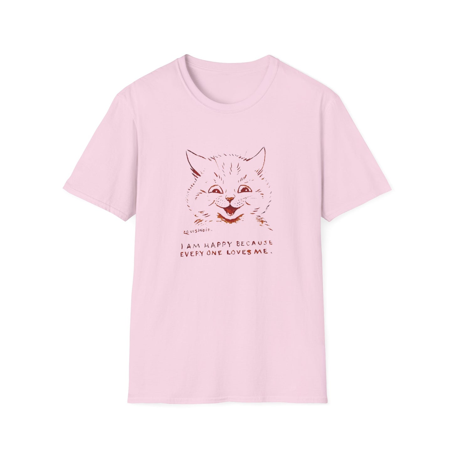 1924 louis wain cat painting i am happy because everyone loves me tshirt