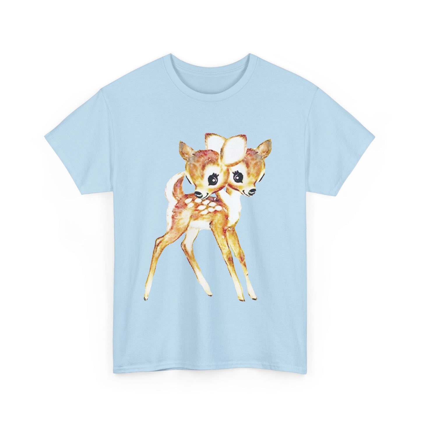 vintage cute baby deer double headed tshirt