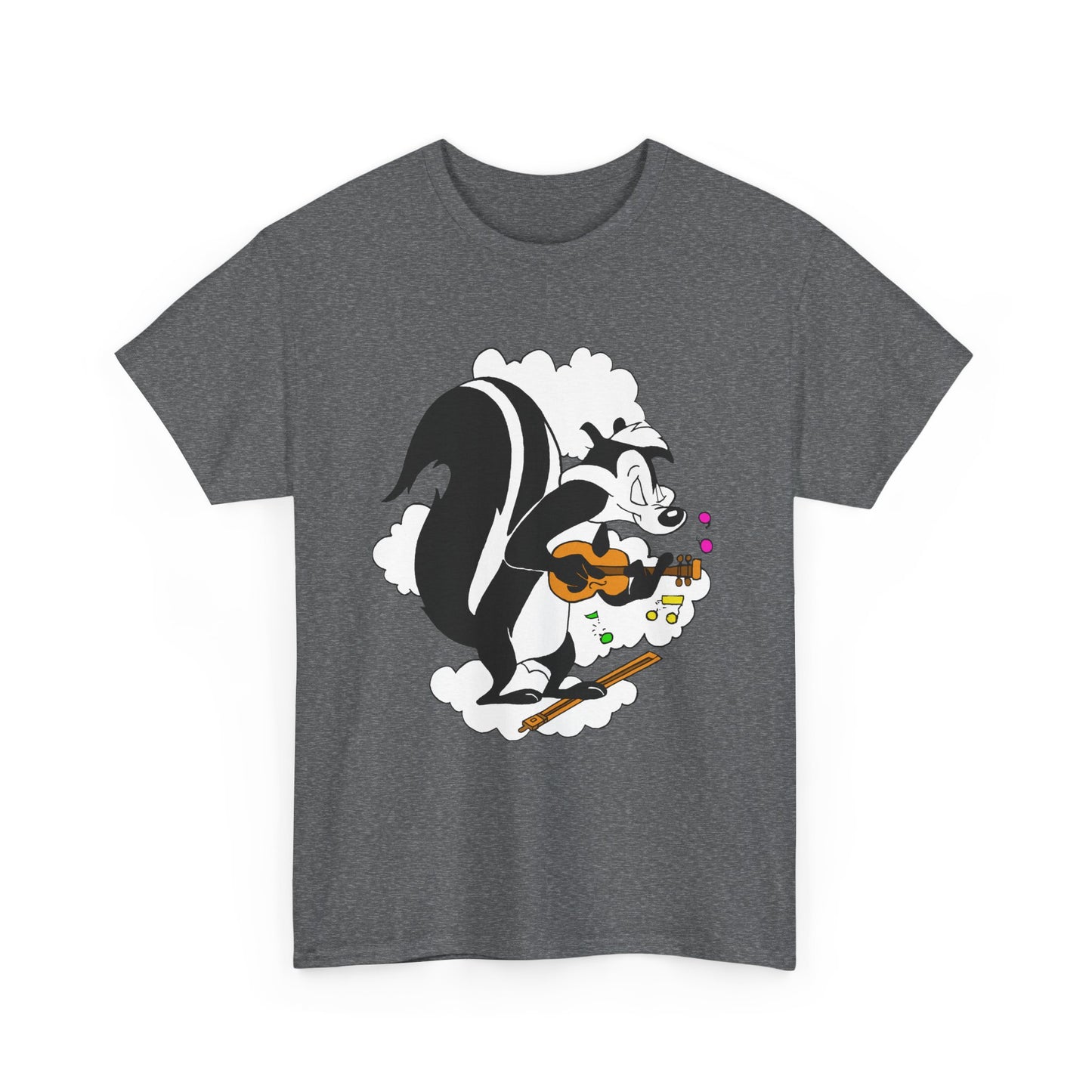 vintage milk cap pepe playing fiddle in clouds tshirt