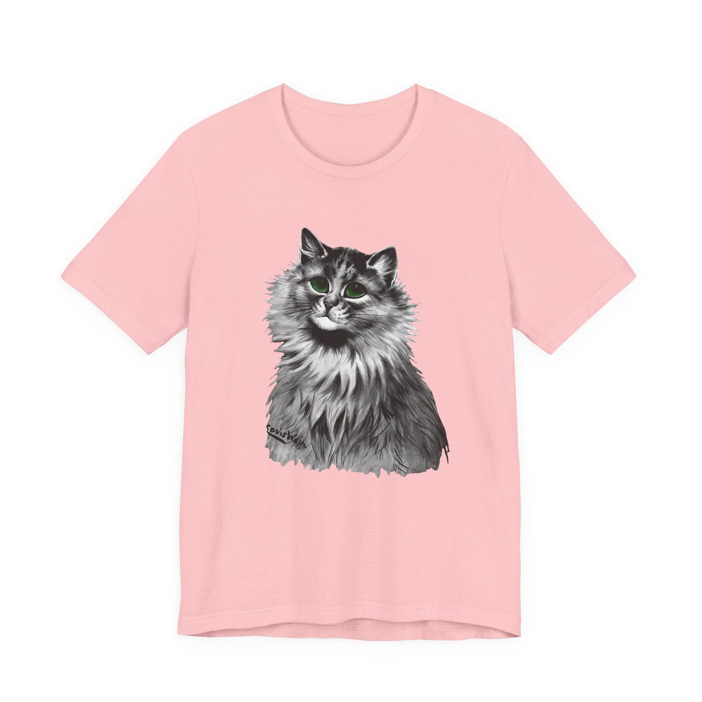 louis wain anthropomorphised cat painting green eyes tshirt