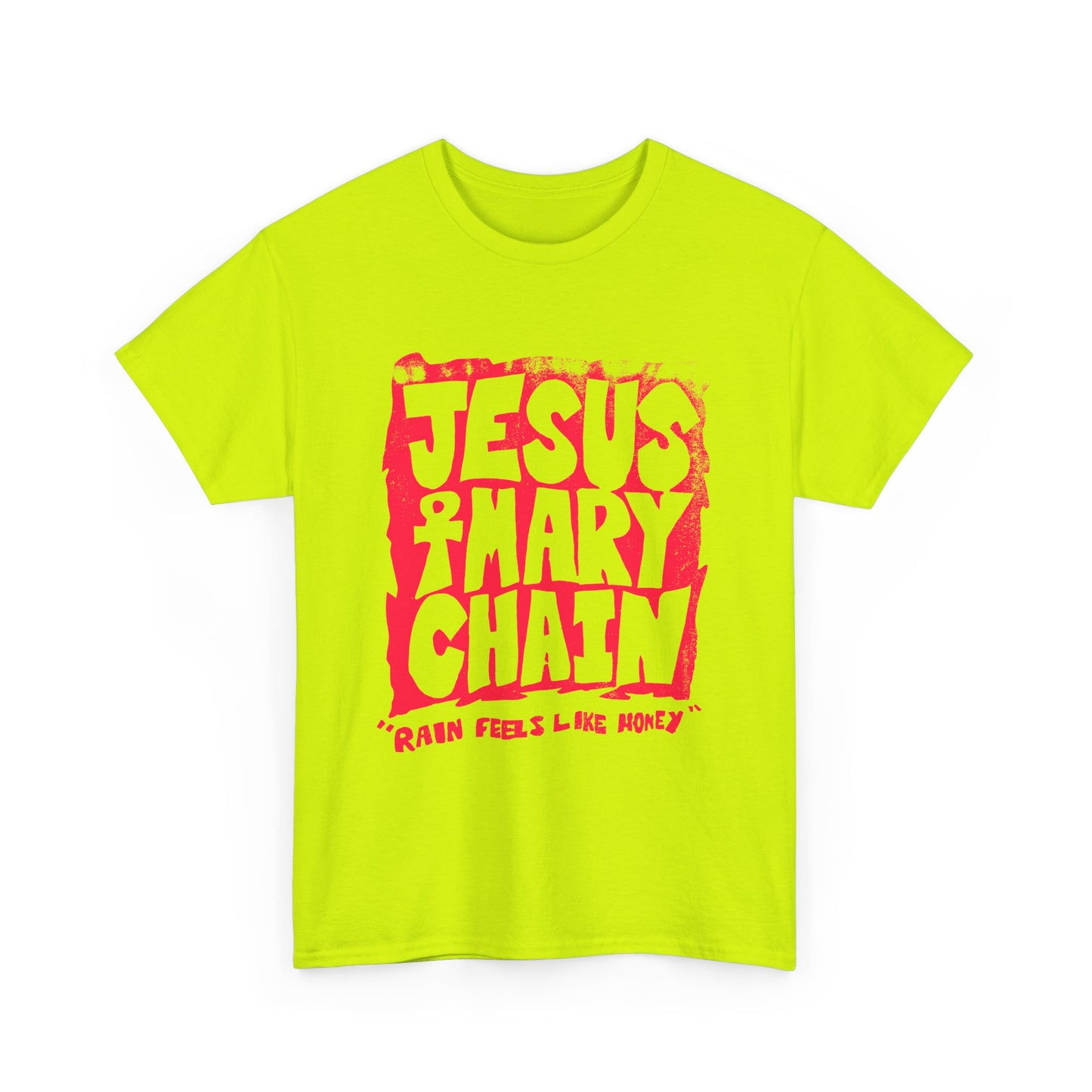 vintage jesus and mary chain rain feels like honey reproduction in red tshirt