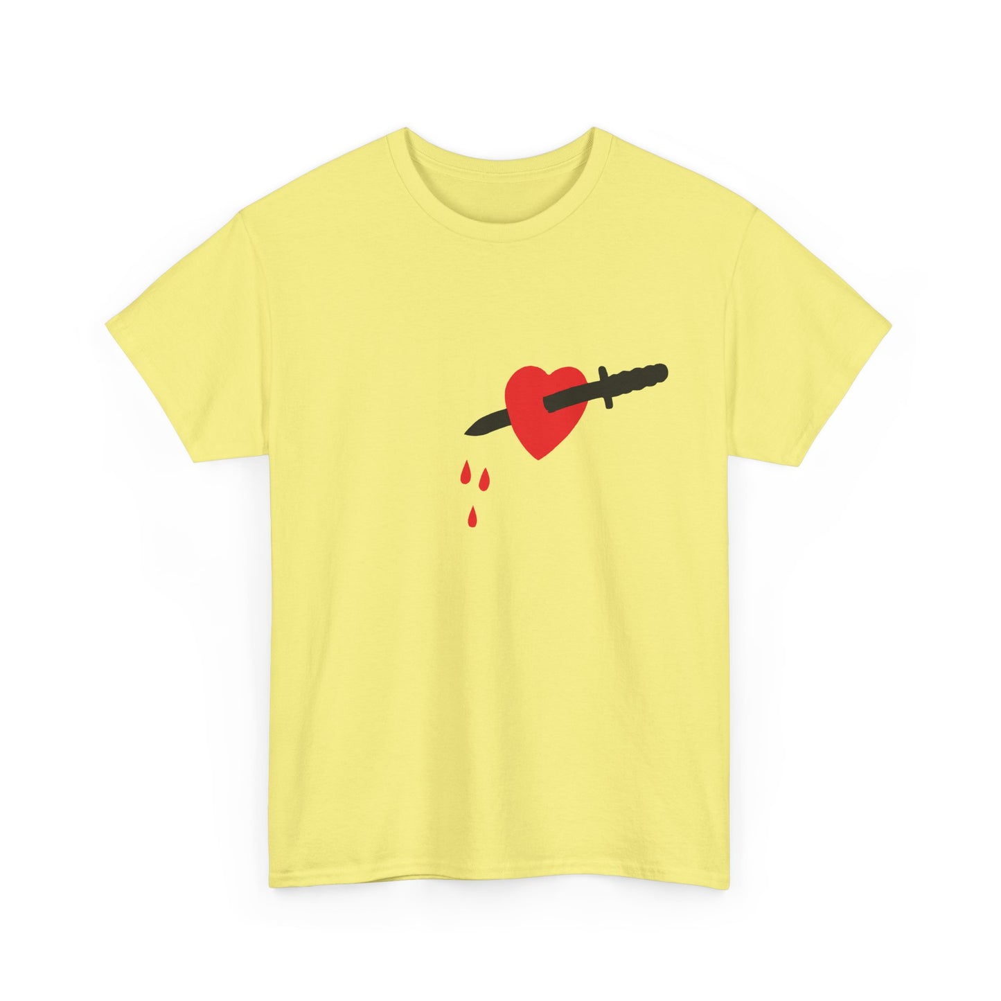 1970s vintage stabbed in the heart reproduction tshirt