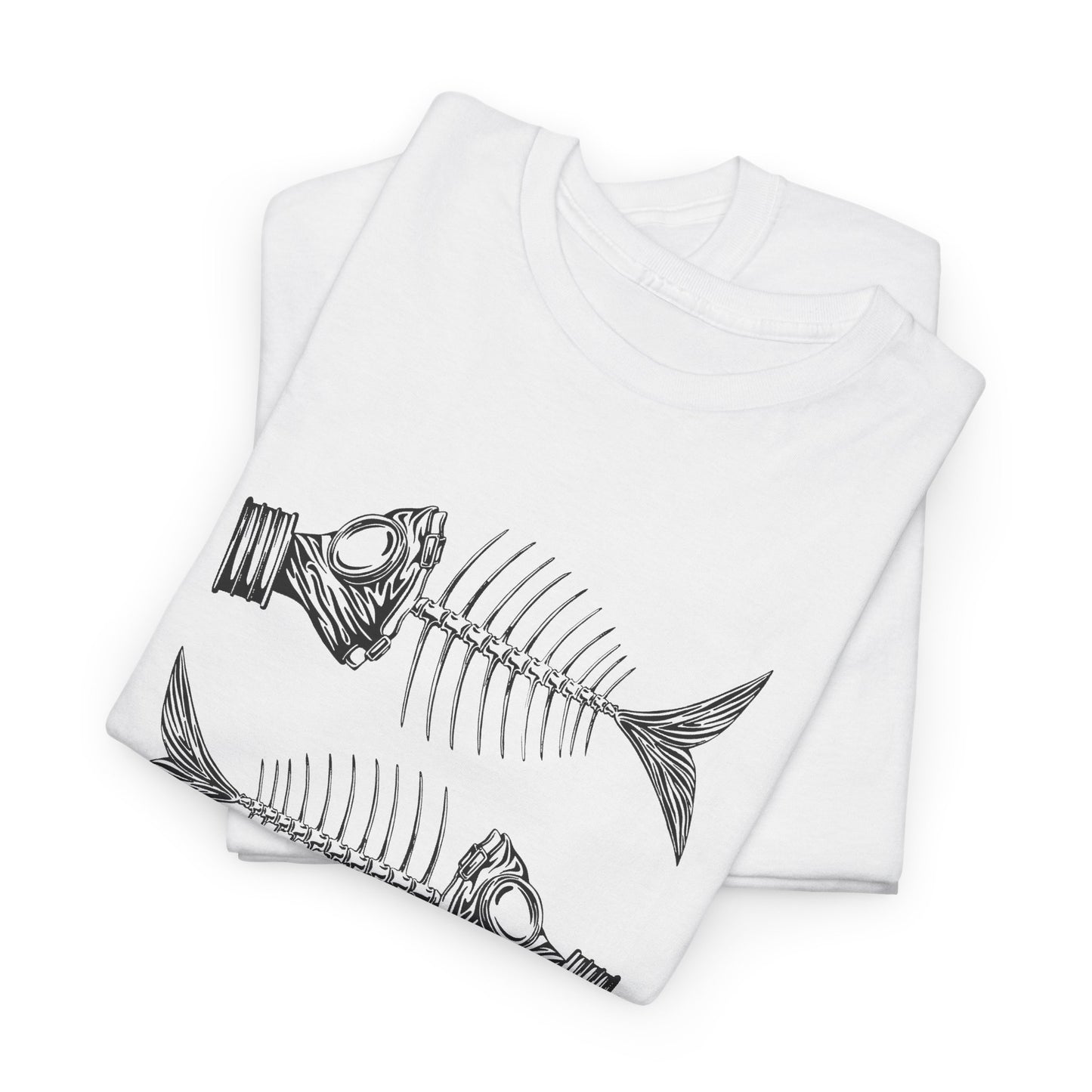 jacek rupinski polish skeletal fish with gas masks tshirt