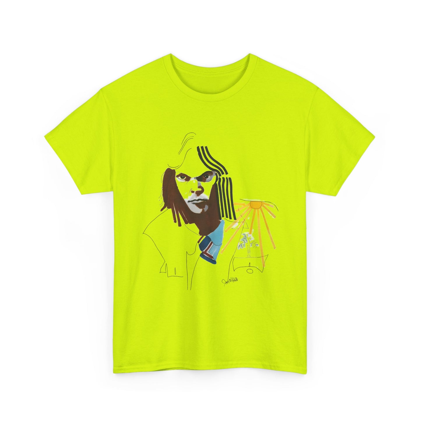 neil young portrait by joni mitchell reproduction tshirt