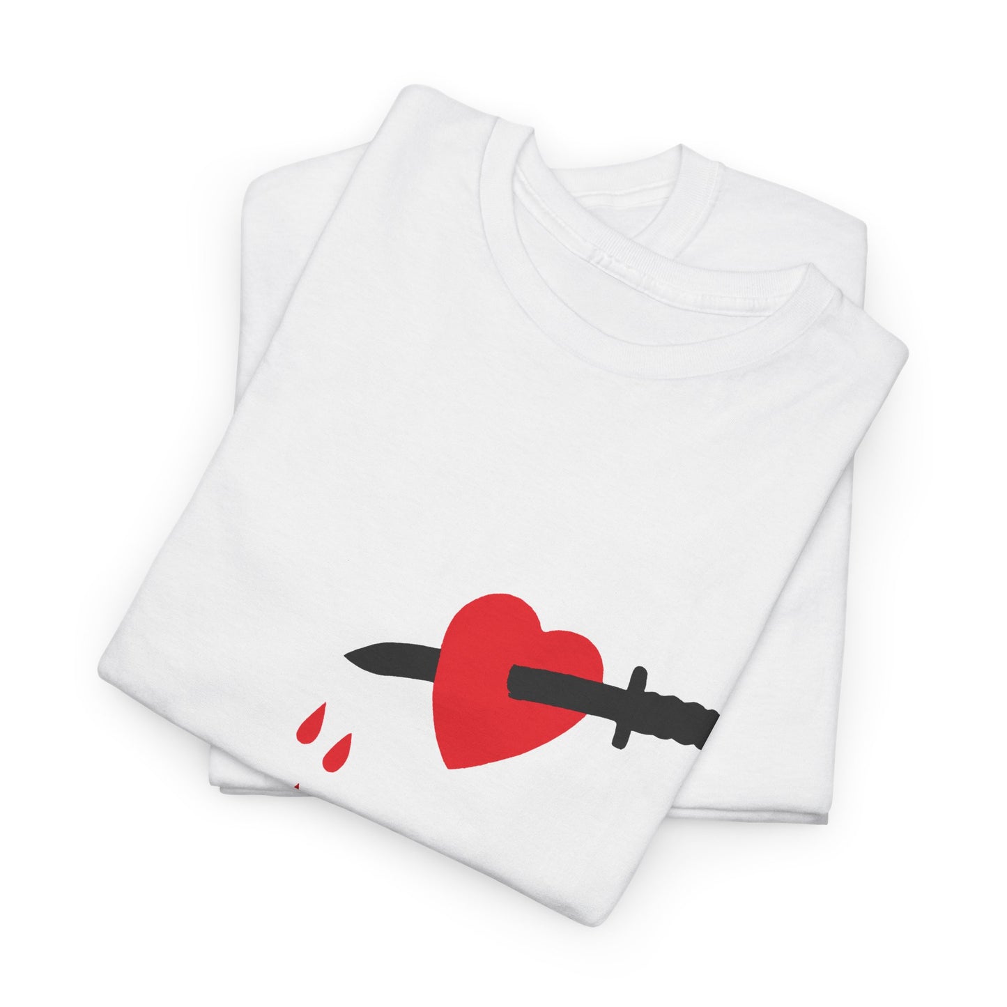1970s vintage stabbed in the heart reproduction tshirt