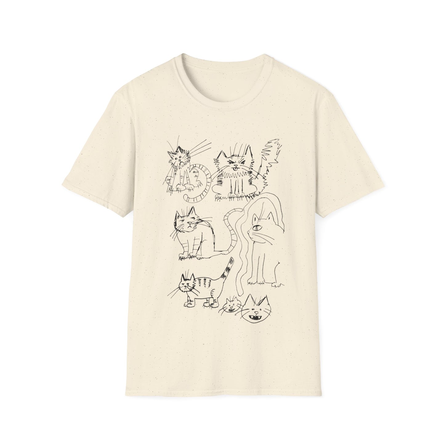 original drawing tshirt. seven cats.