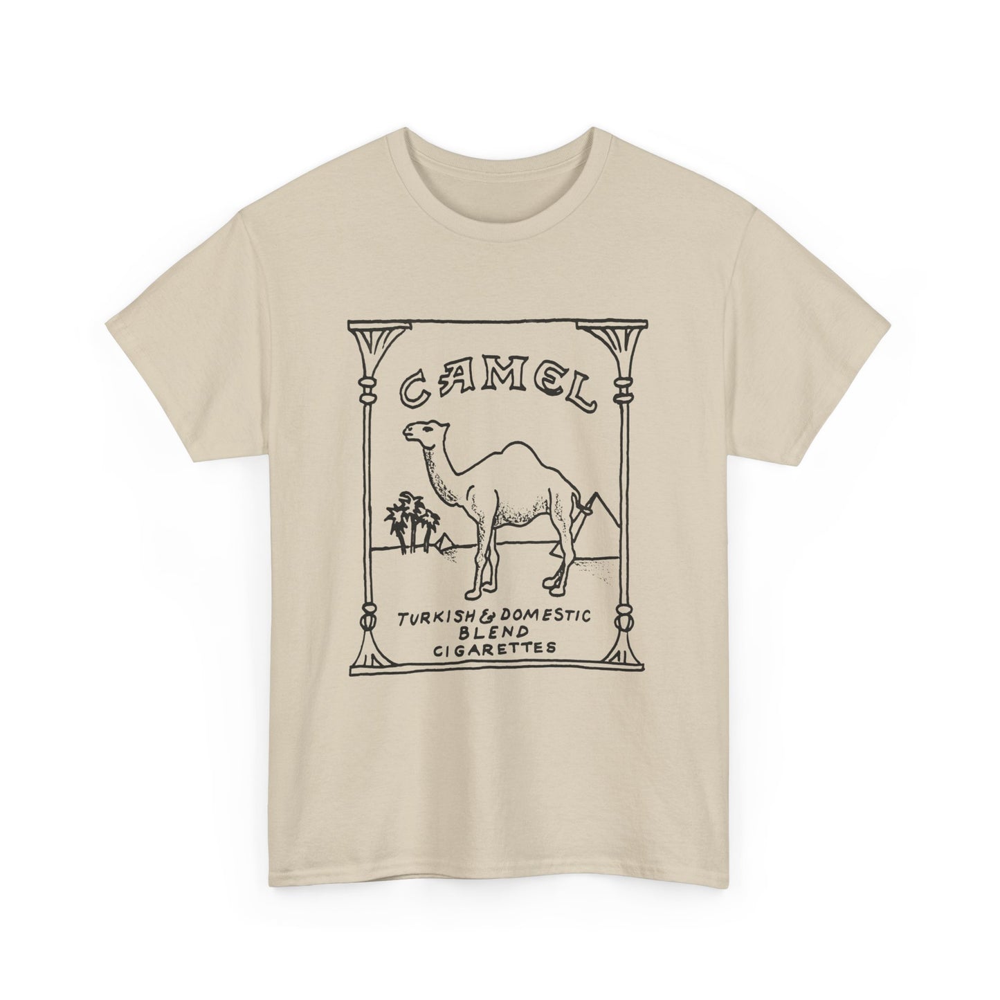 vintage camel cigarettes drawing reproduction tshirt