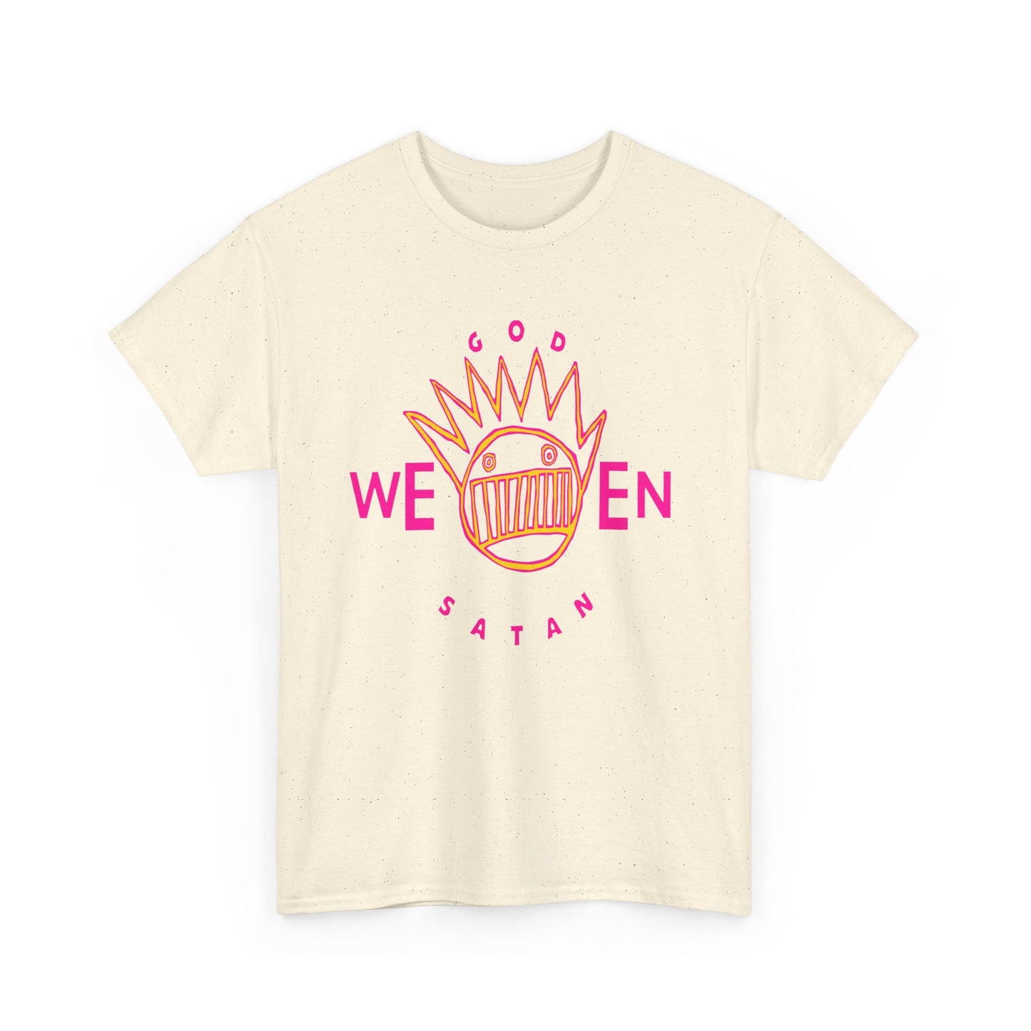 1990 god ween satan by ween album cover stretched neon colors tshirt