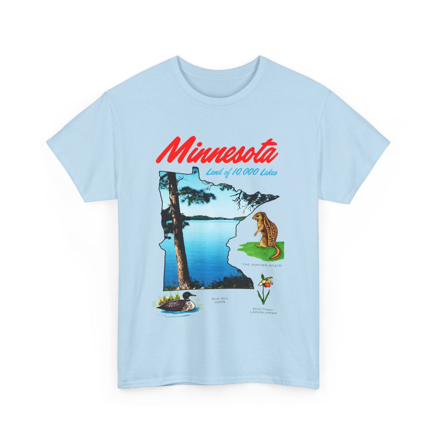 vintage postcard minnesota land of 10 000 lakes reproduction tshirt