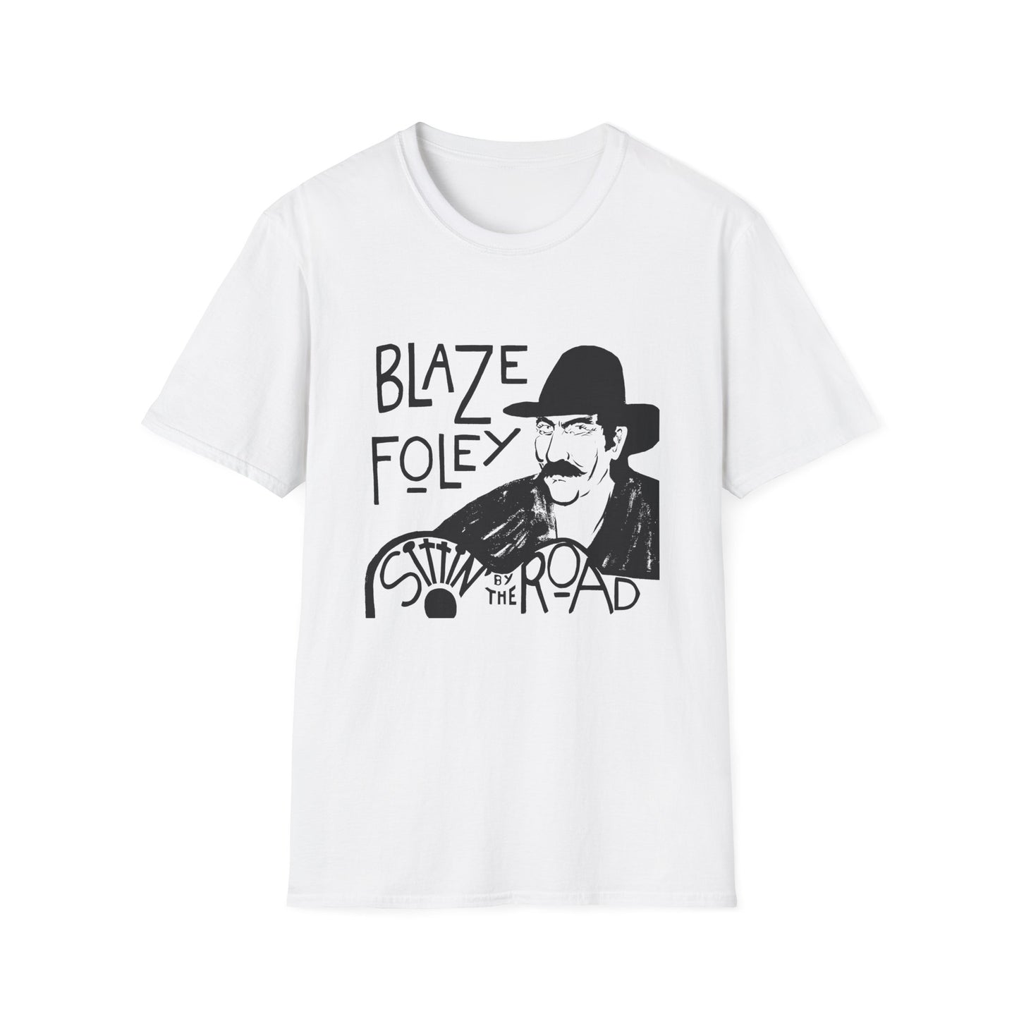 blaze foley sittin' by the road black stencil fan art tshirt
