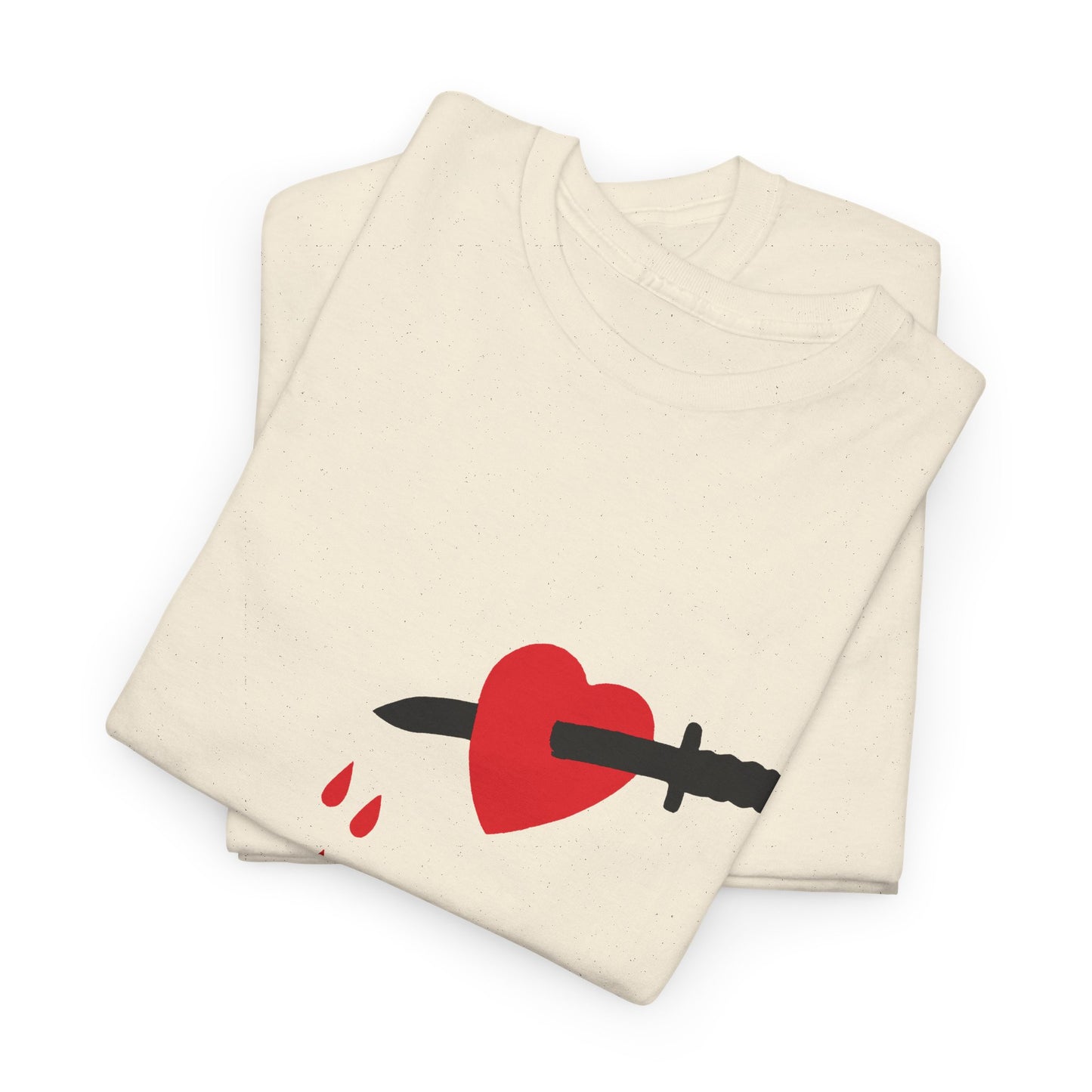 1970s vintage stabbed in the heart reproduction tshirt