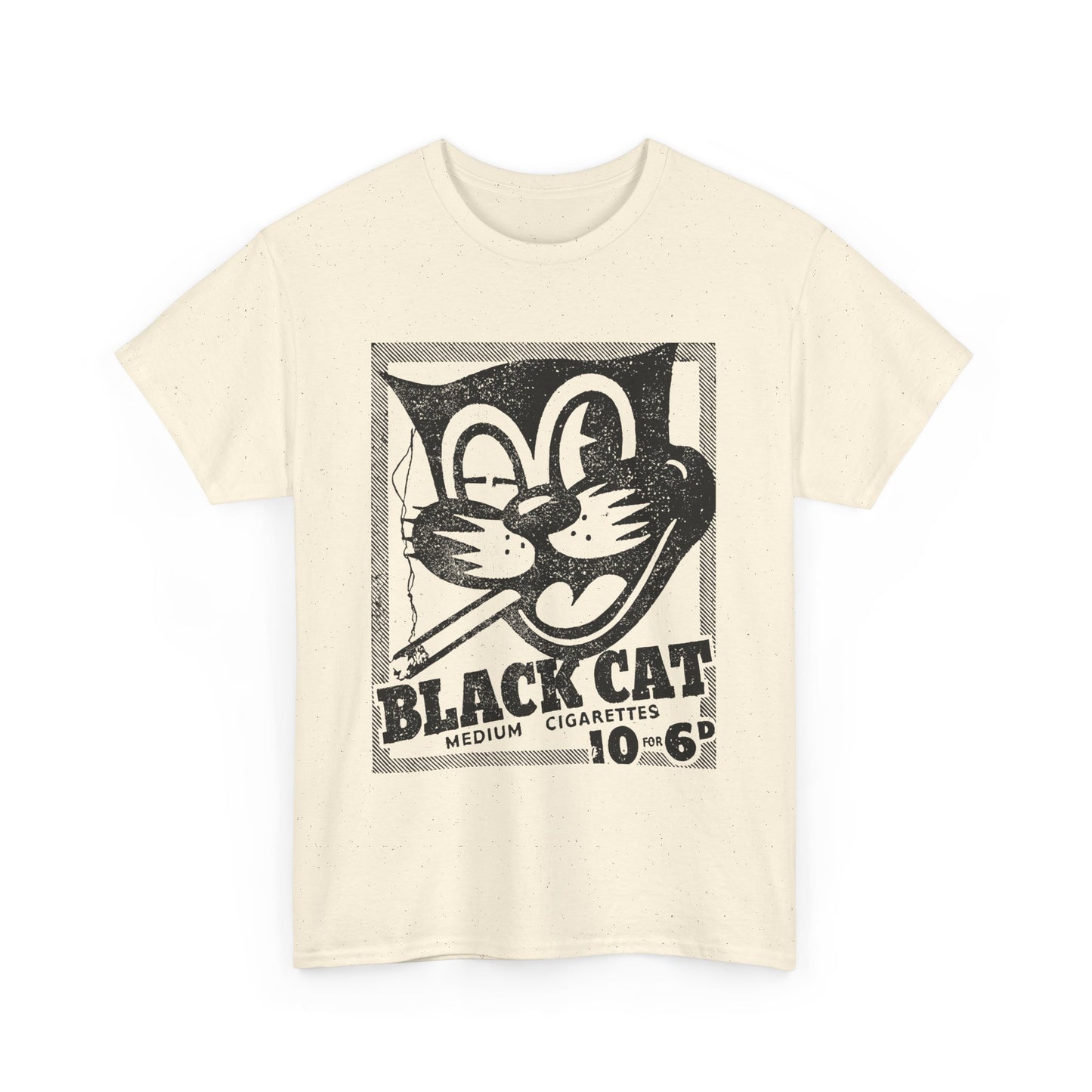vintage black cat cigarettes advert reproduction stretched graphic tshirt