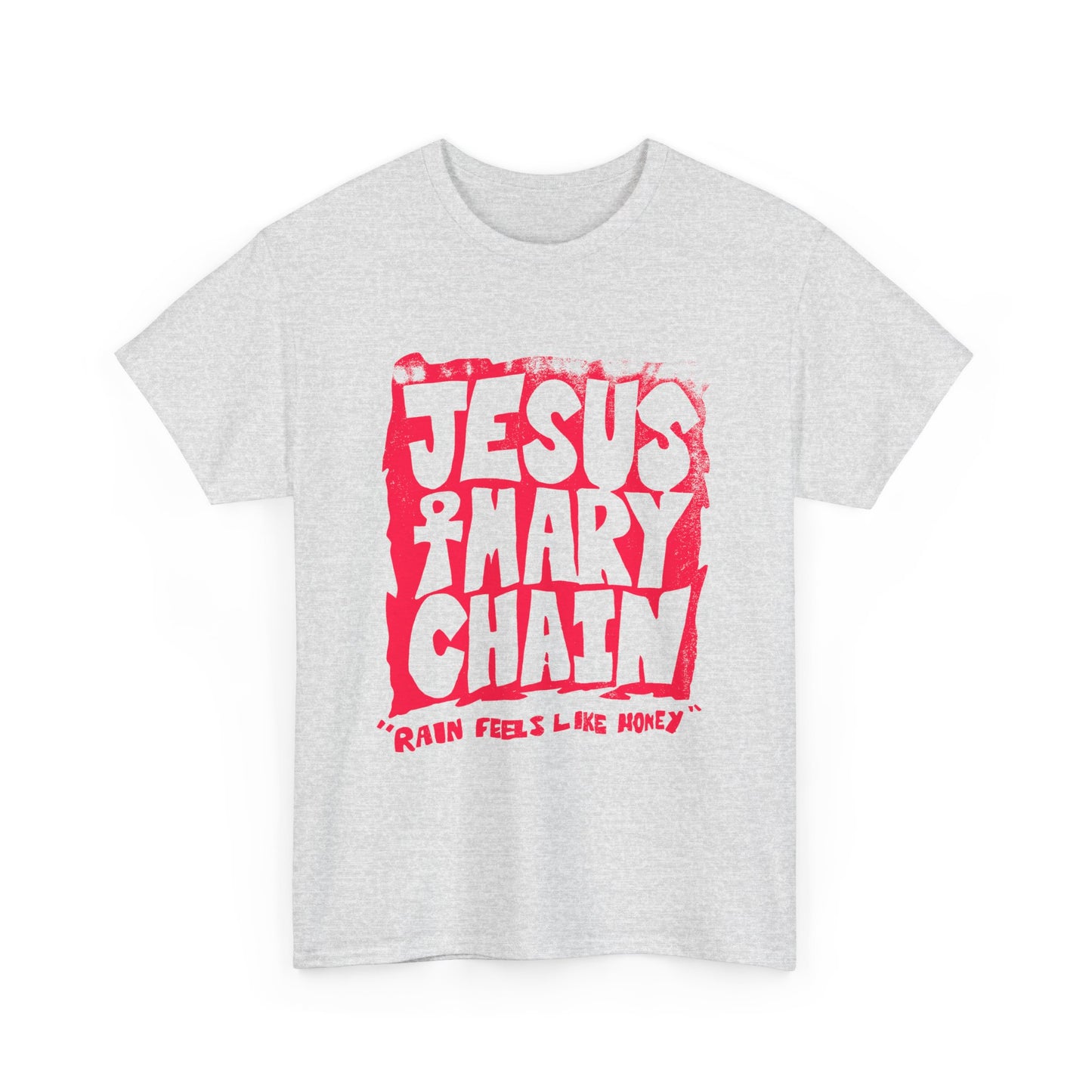vintage jesus and mary chain rain feels like honey reproduction in red tshirt