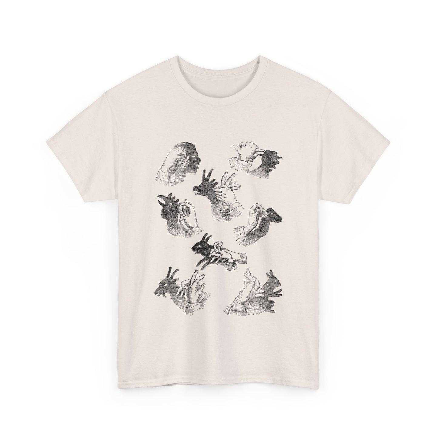 1883 hand shadows on the wall illustration from popular scientific recreations book tshirt