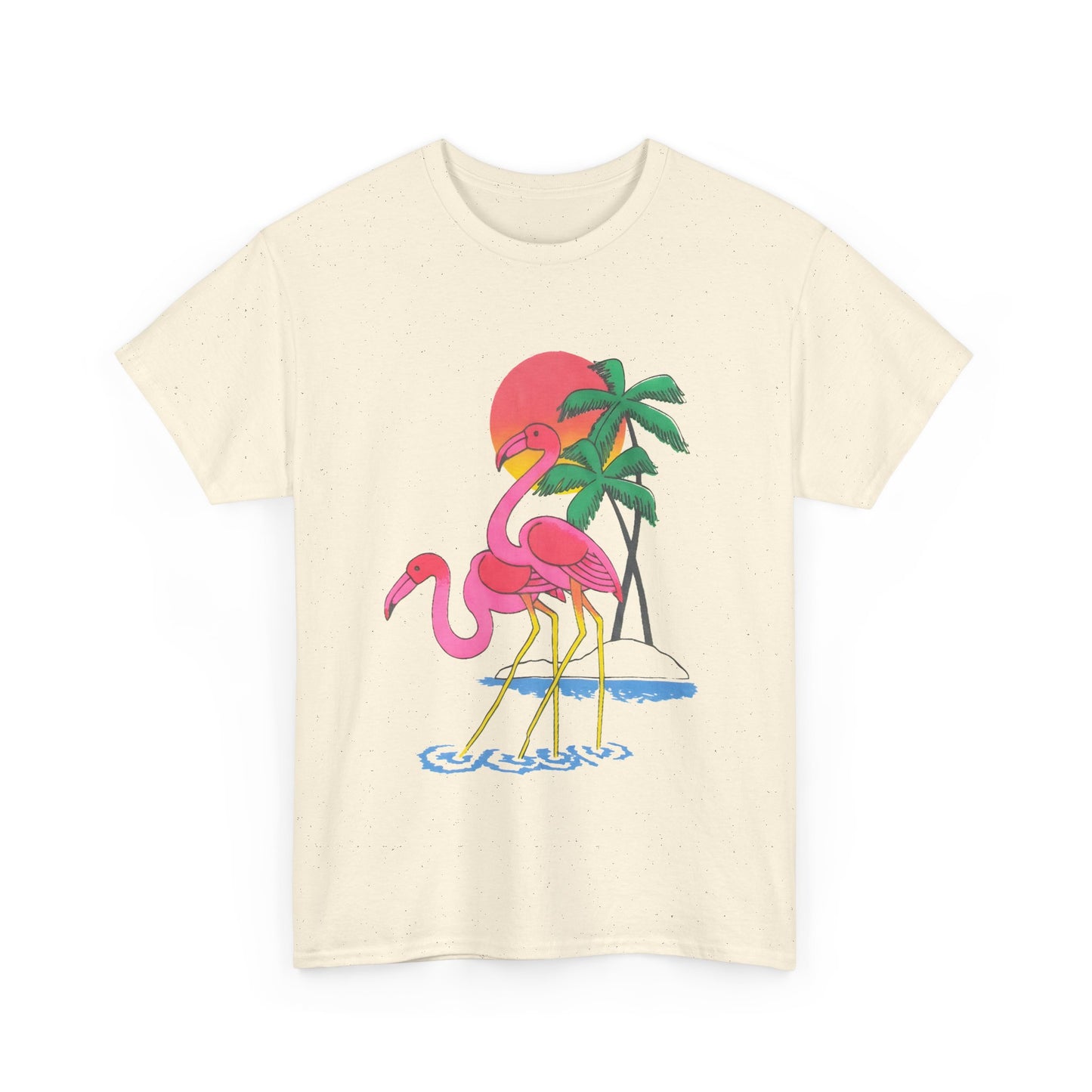 1980s vintage two flamingos reproduction tshirt