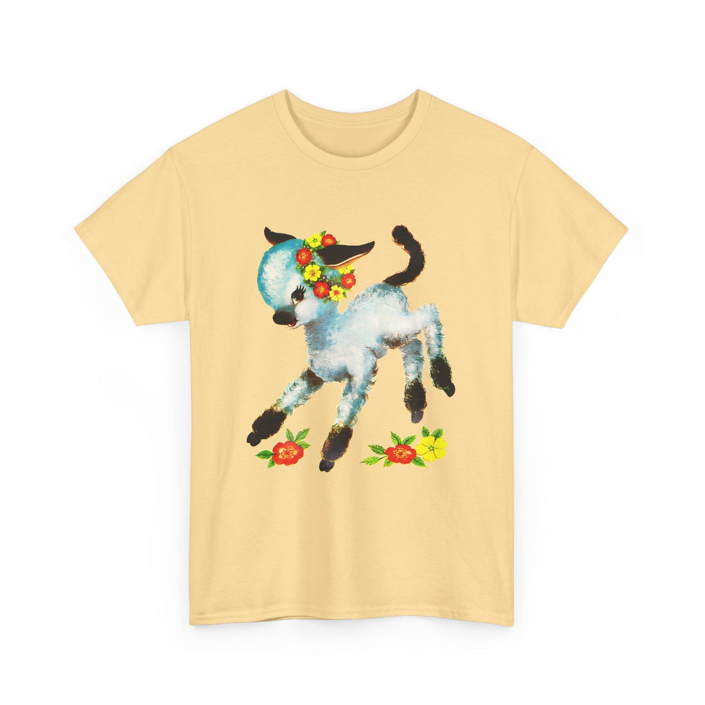 vintage cute baby sheep reproduction tshirt