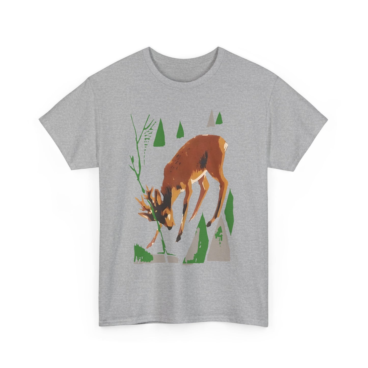 1961 slovakian living beauty vintage deer art reproduction tshirt