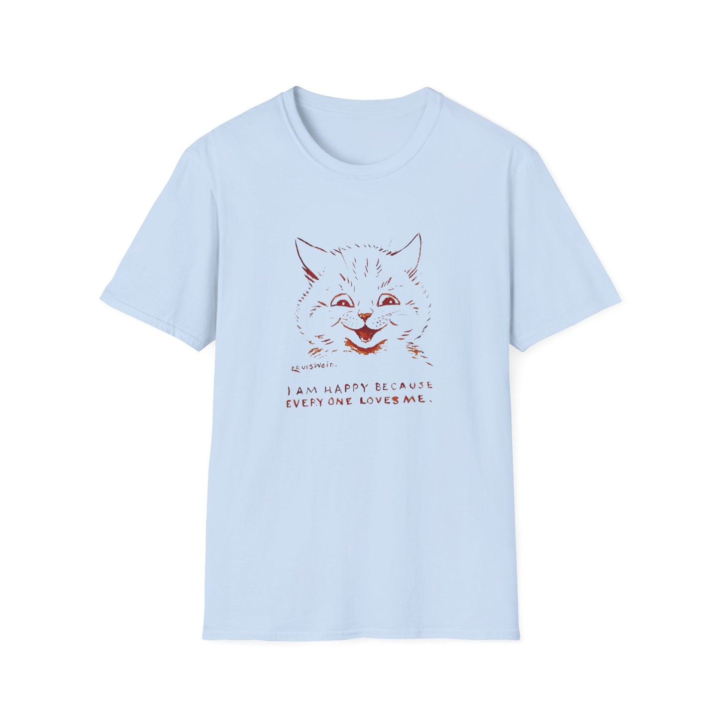 1924 louis wain cat painting i am happy because everyone loves me tshirt