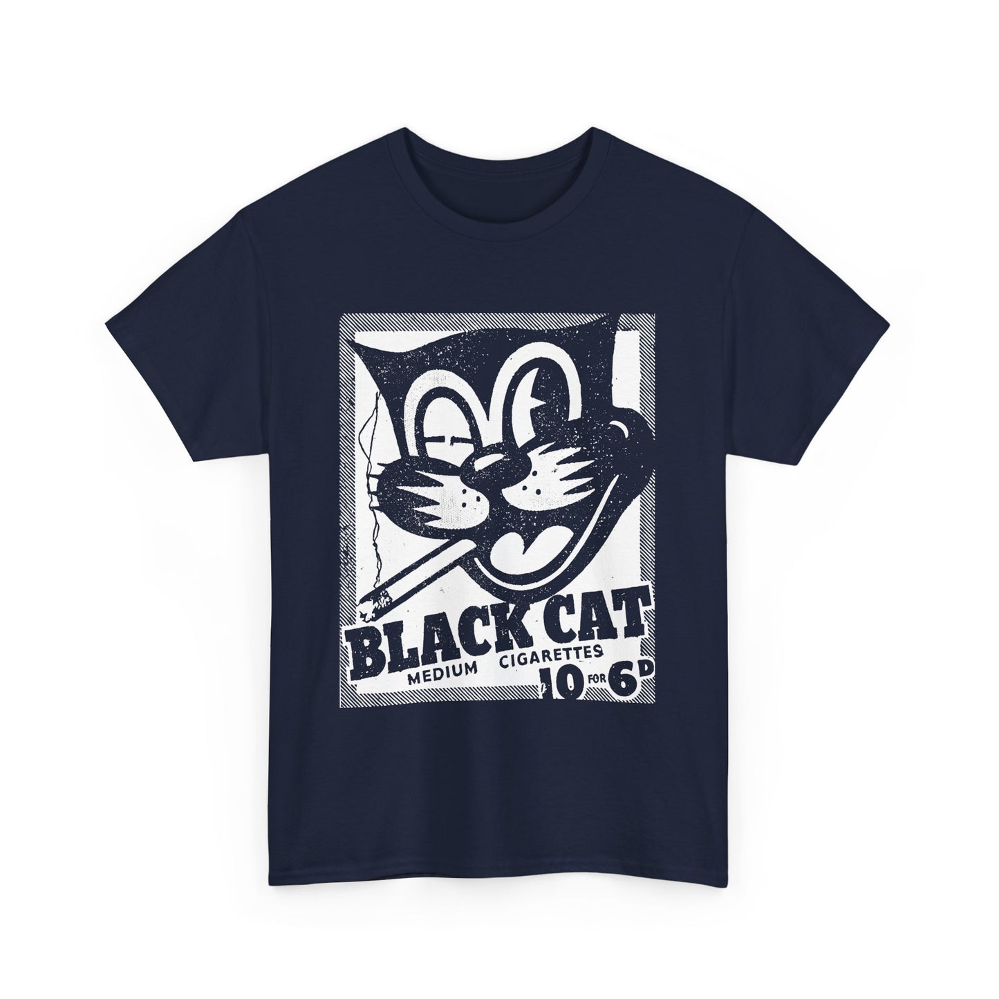 vintage black cat cigarettes advert reproduction stretched graphic tshirt