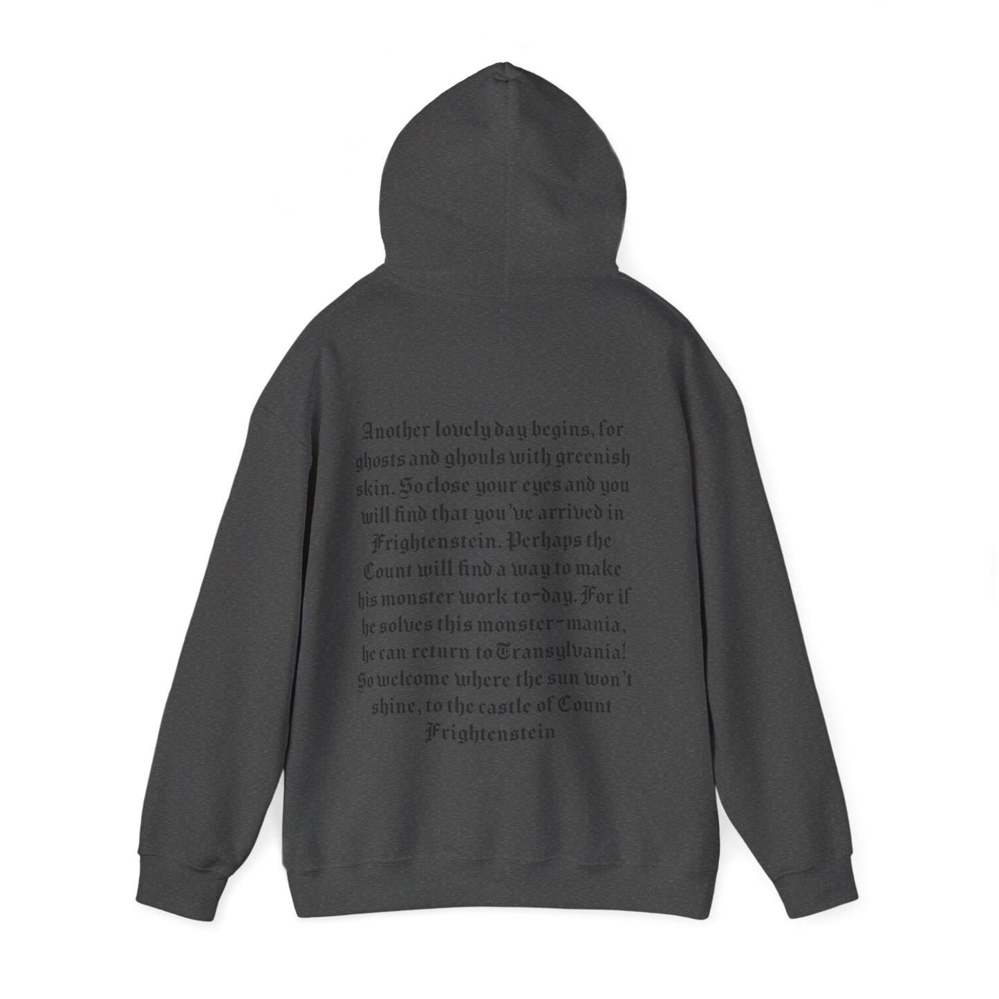 the hilarious house of frightenstein vincent price opening monologue on a unisex heavy blend hooded sweatshirt