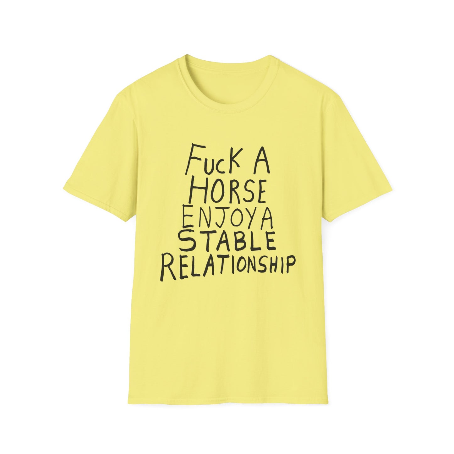 fuck a horse enjoy a stable relationship hand drawn tshirt