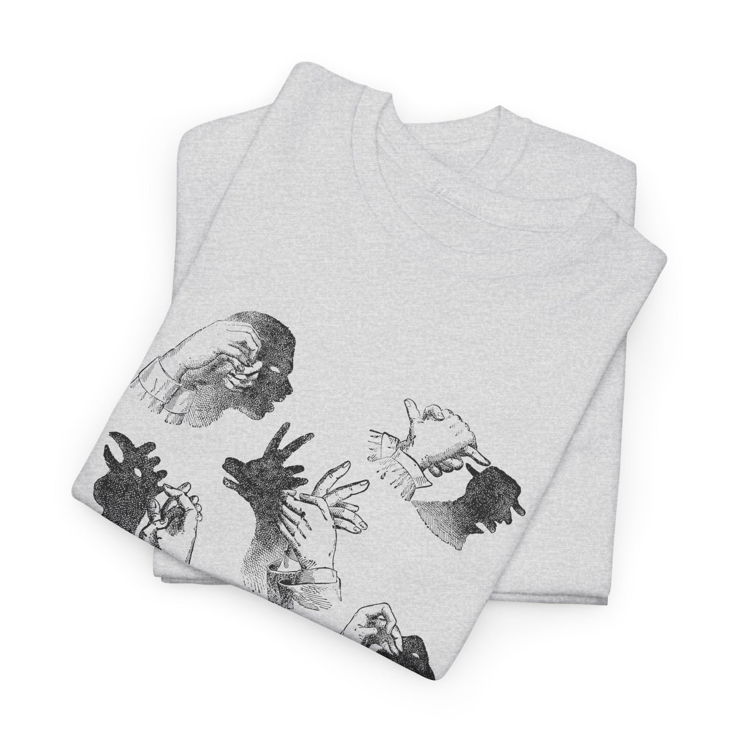 1883 hand shadows on the wall illustration from popular scientific recreations book tshirt