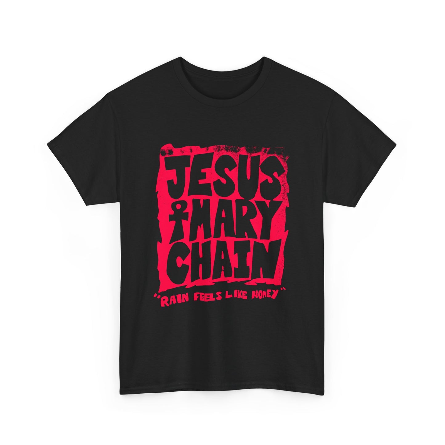 vintage jesus and mary chain rain feels like honey reproduction in red tshirt