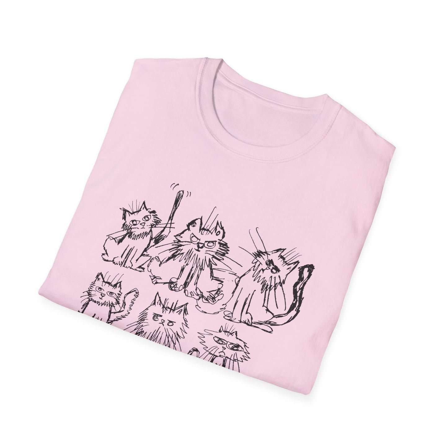 original drawing six cats tshirt