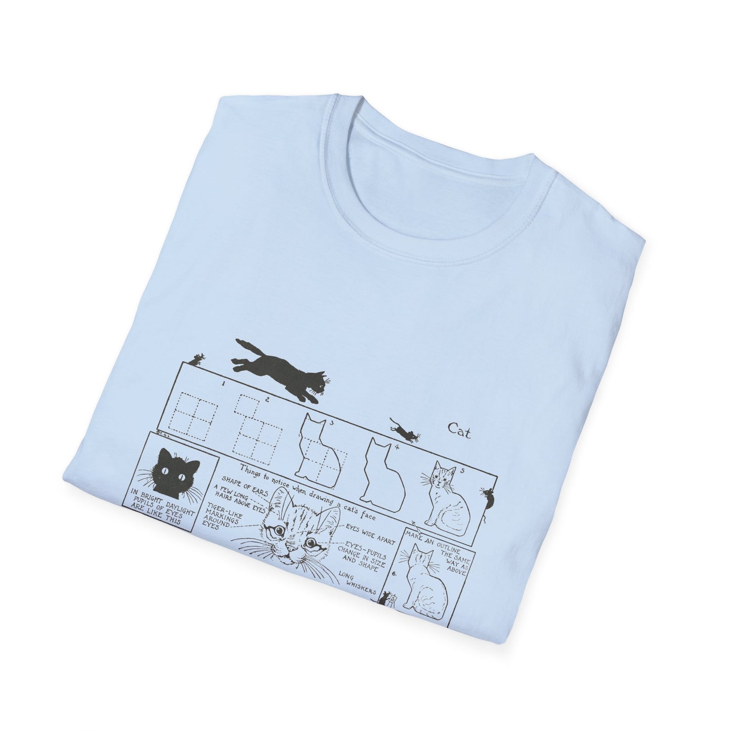 1913 book "what to draw and how to draw it" by edwin george lutz page 10 "cat" tshirt