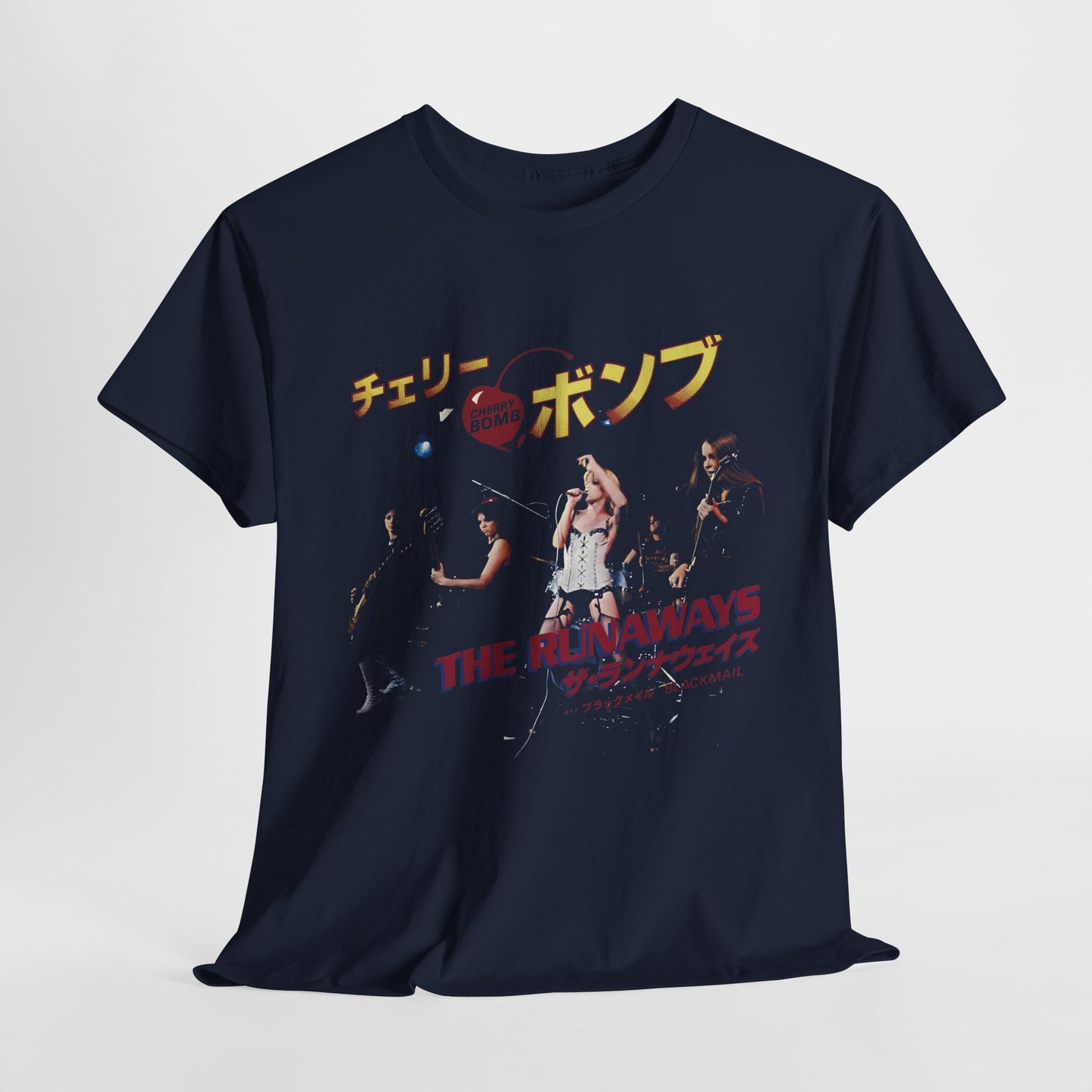 the runaways cherry bomb 1977 japanese record cover graphic tshirt